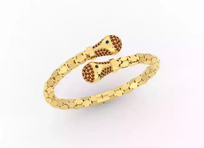 Clamp spring bracelet locked gold 