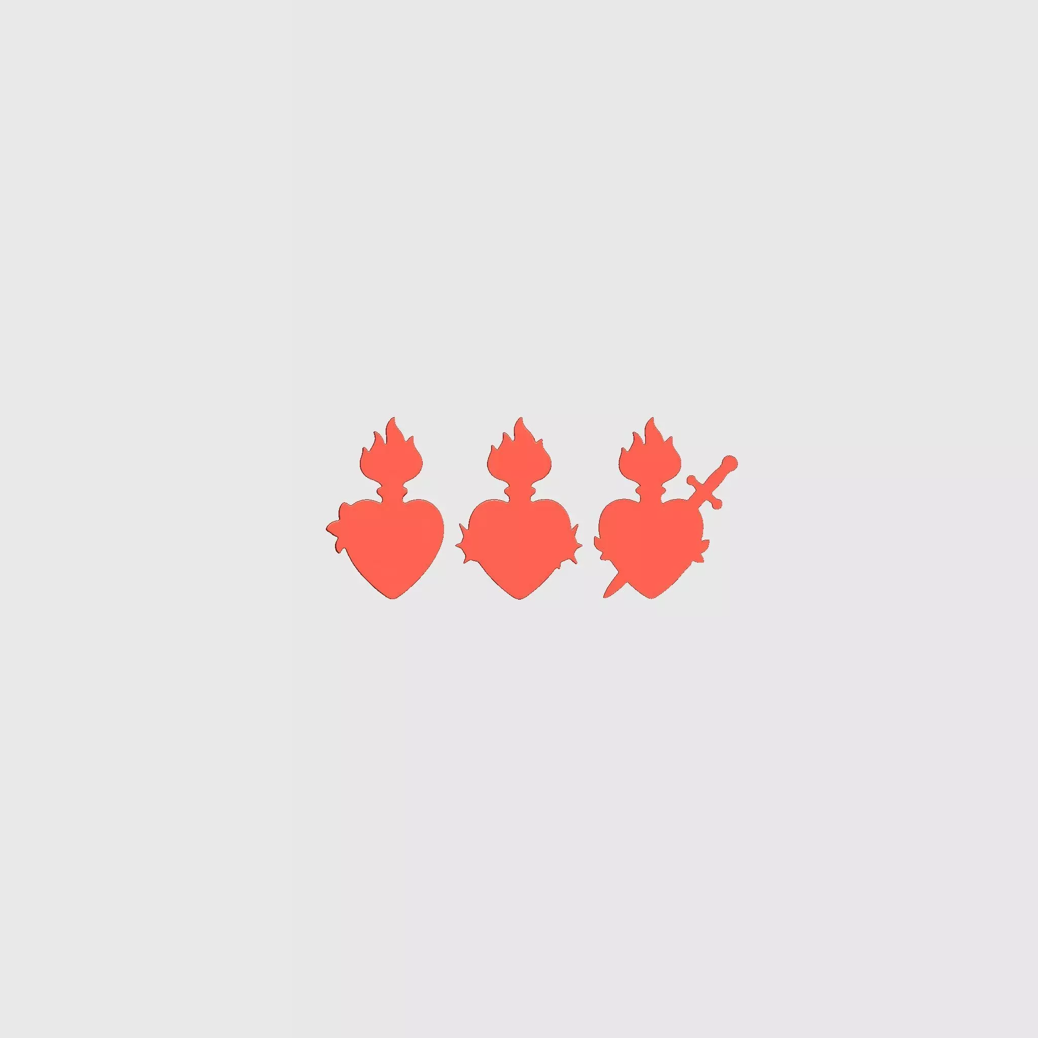 Three Sacred Hearts v3 3D print model_12