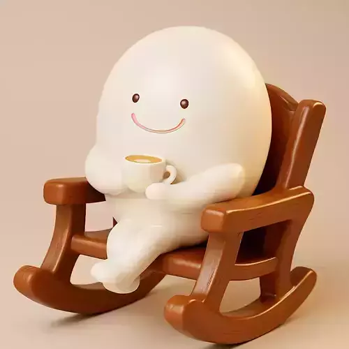 Smily Face Egg on Chair 3D print model