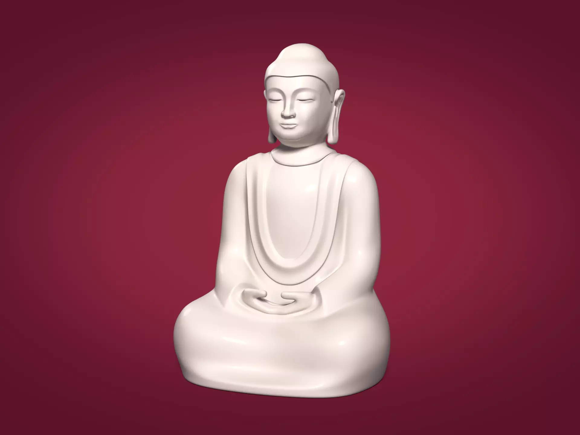 Buddha Statue - Meditation Figurine Low-poly 3D model