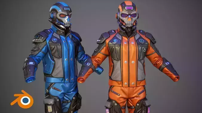 Sci-Fi Clothing Pack 02 - Basic Low-poly 3D model