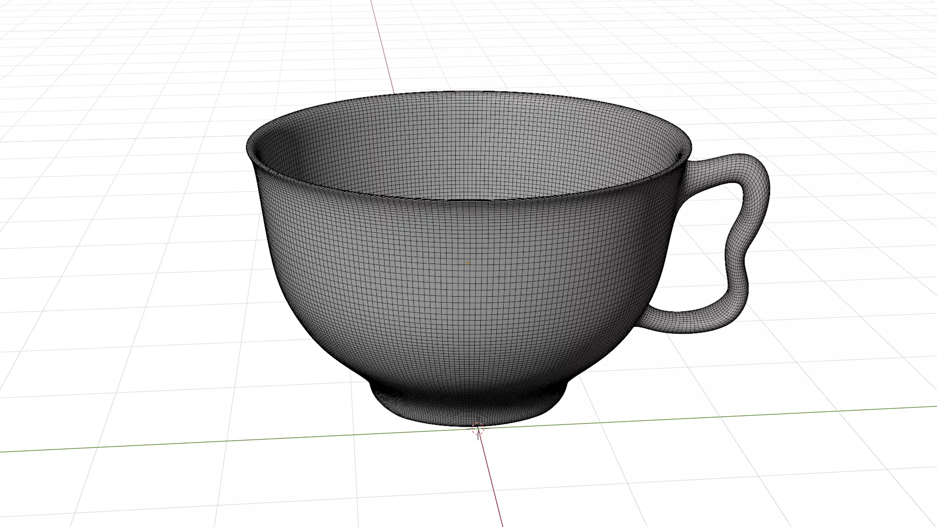 White Ceramic Teacup with Saucer 3D model_9