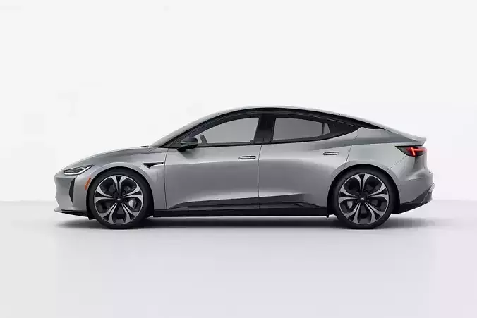 Futuristic Electric Sedan Low-poly 3D model 4
