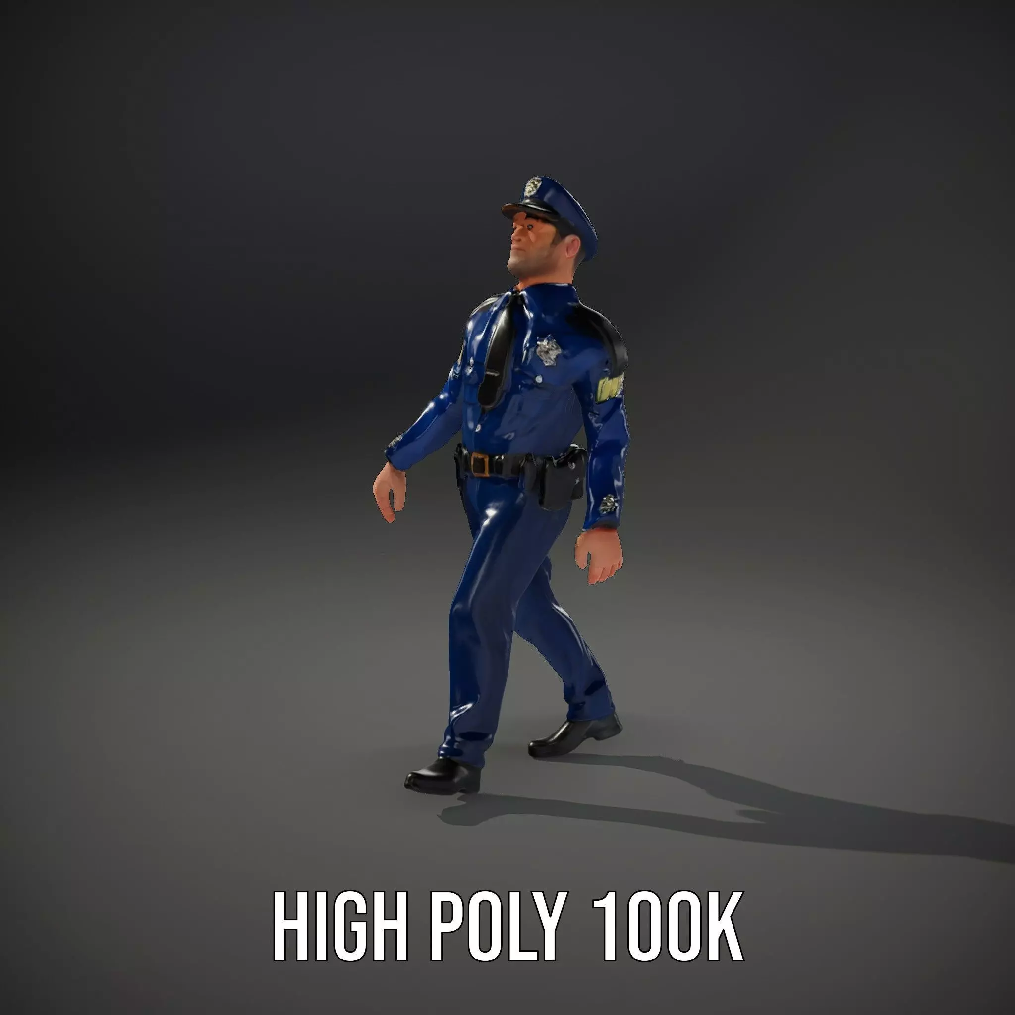 Police Officer Character Model Pack for Games and Animations Low-poly 3D model_26