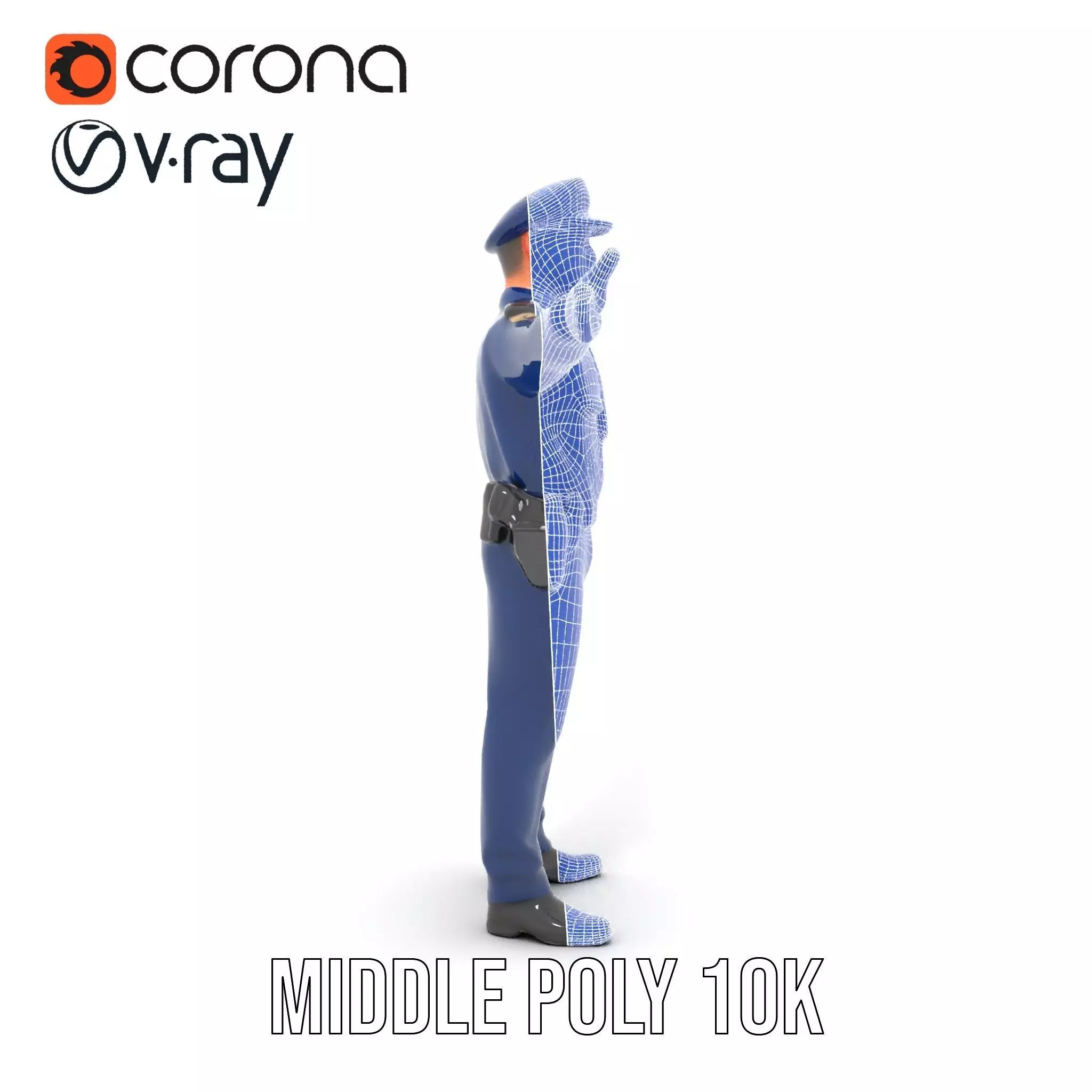 Police Officer Character Model Pack for Games and Animations Low-poly 3D model_14