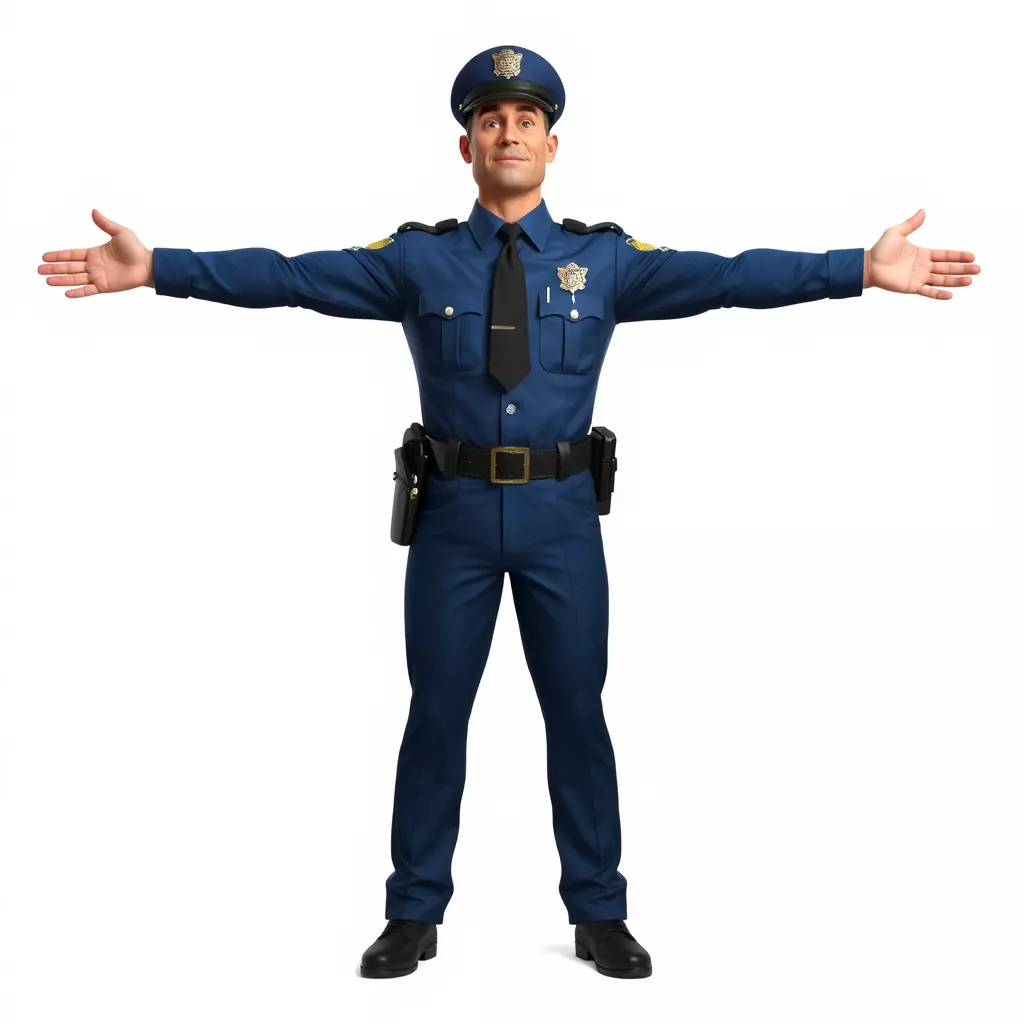 Police Officer Character Model Pack for Games and Animations Low-poly 3D model_3