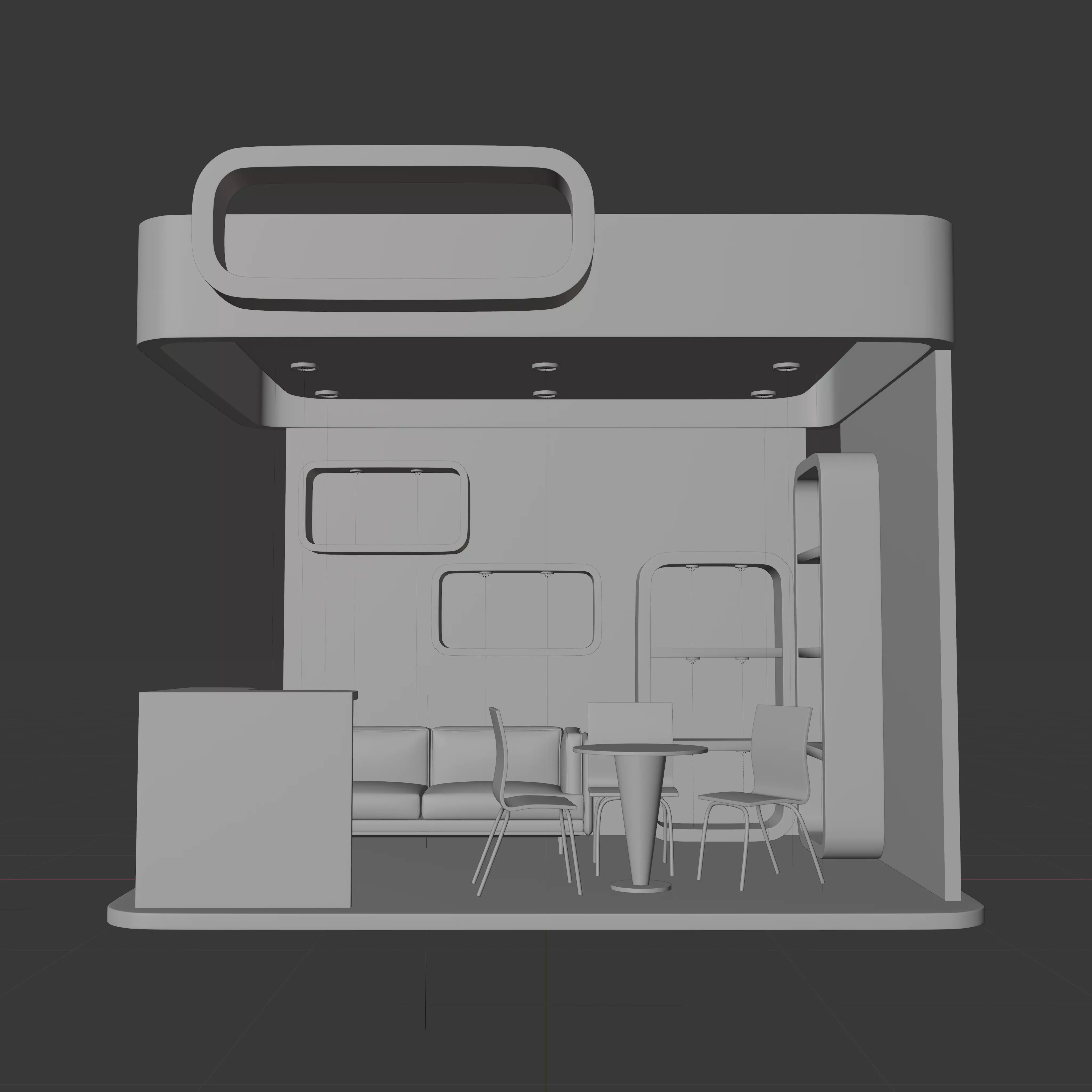 Simple Stall design 3D model_1