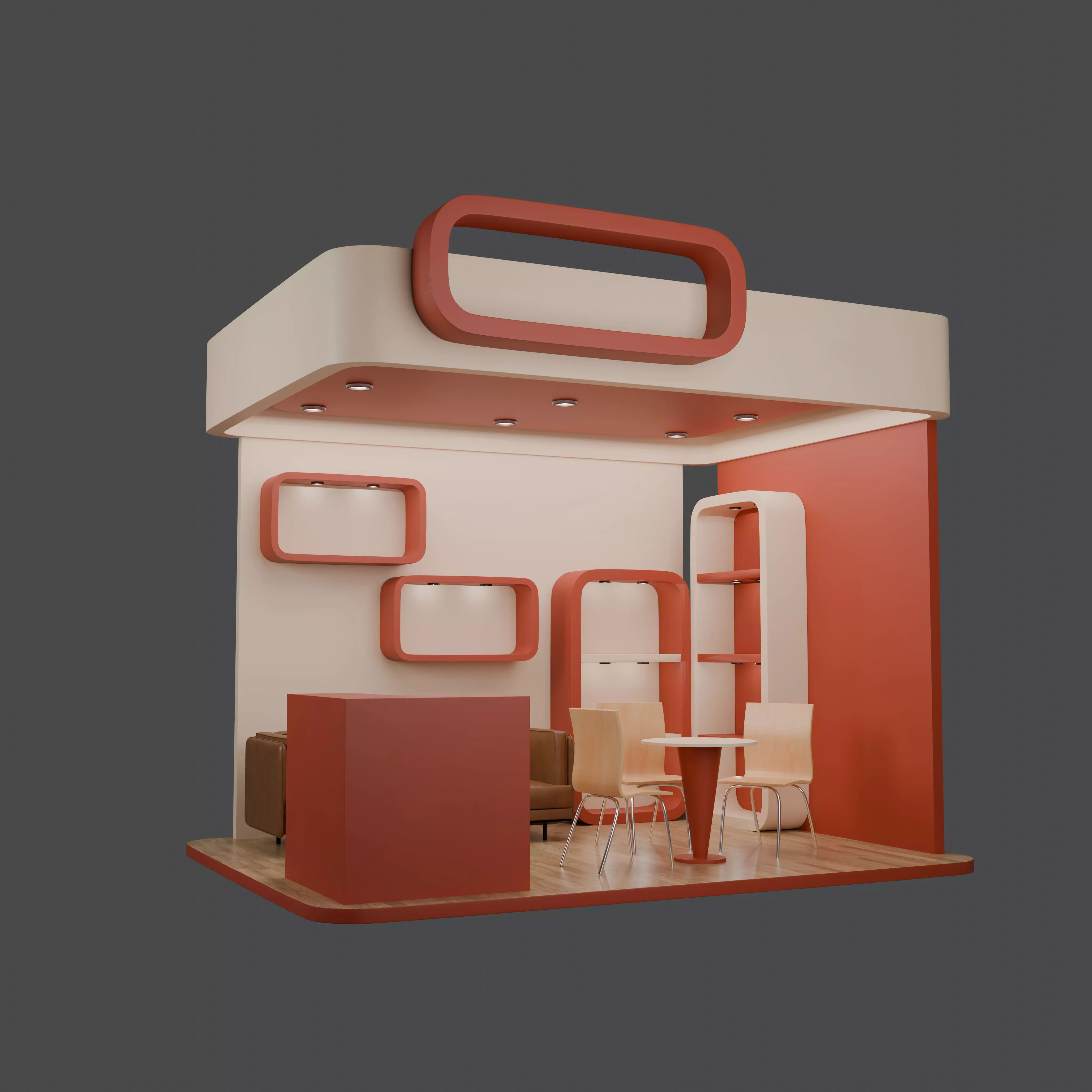 Simple Stall design 3D model_0