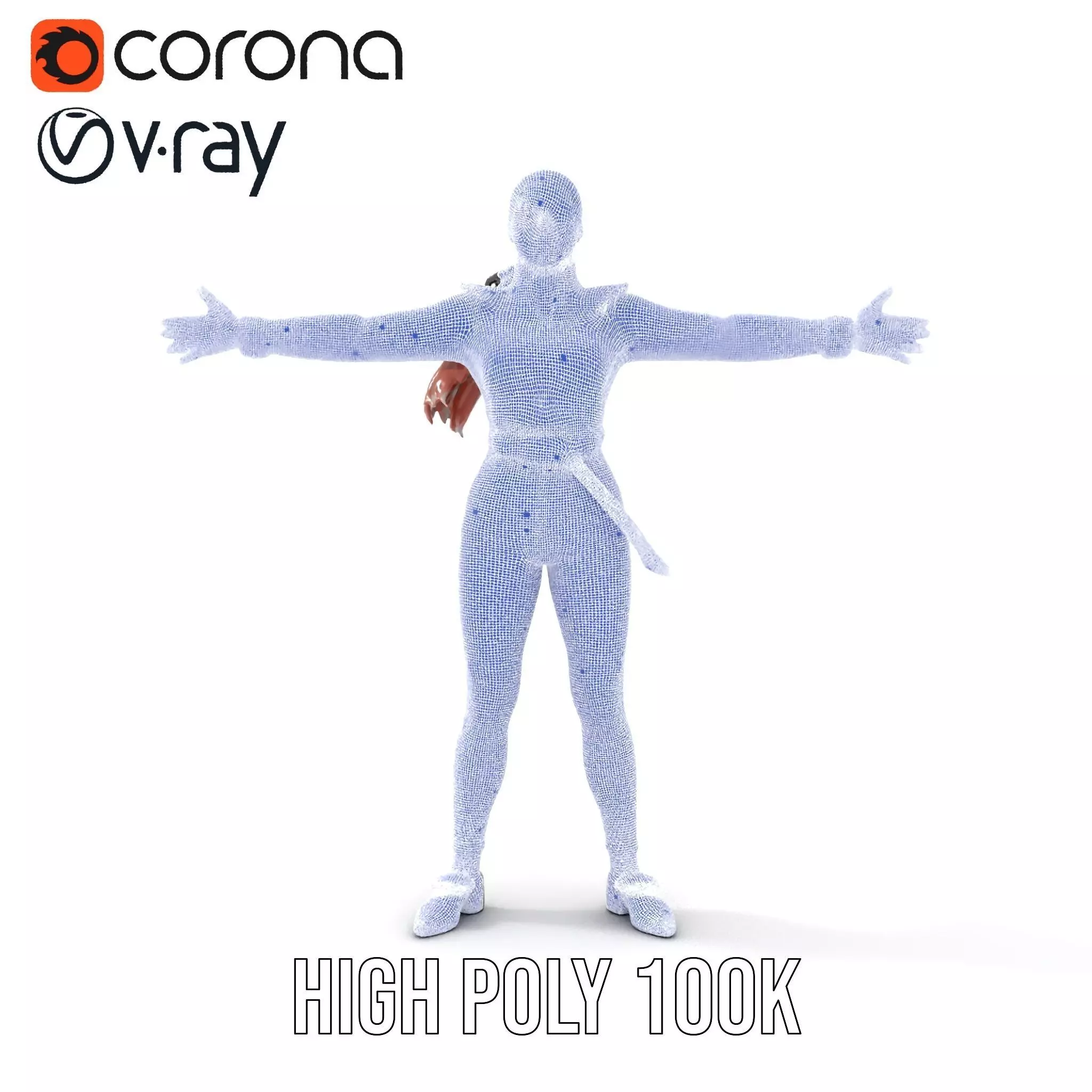 Futuristic Female Soldier Outfit Model Pack Low-poly 3D model_32