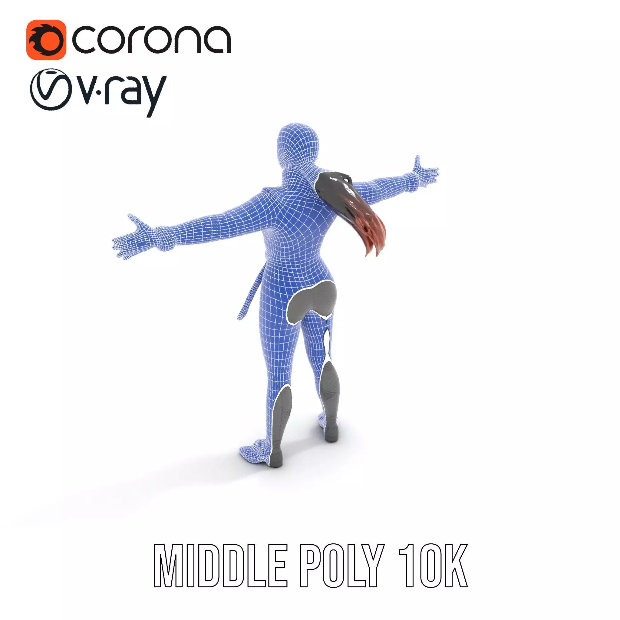 Futuristic Female Soldier Outfit Model Pack Low-poly 3D model_24