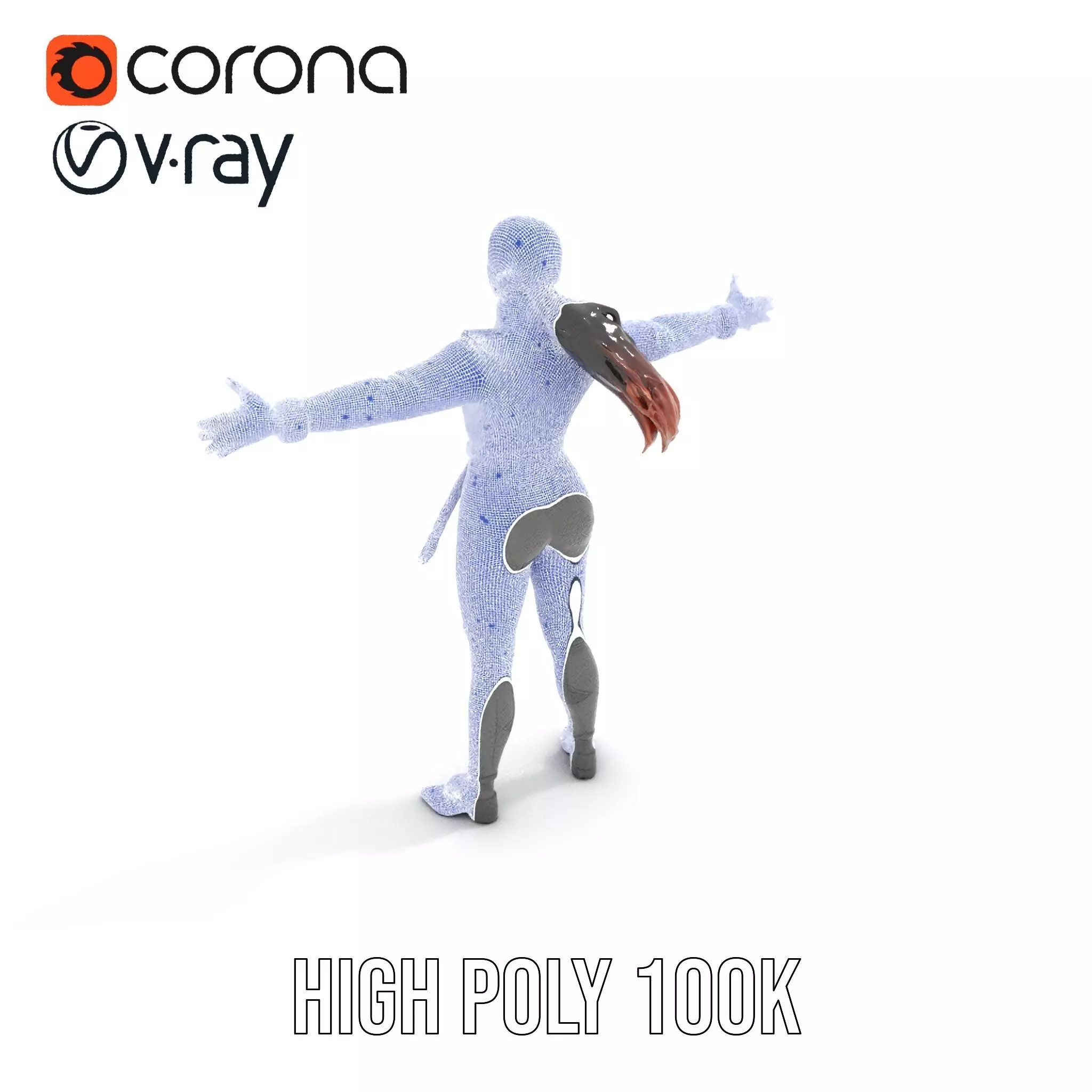 Futuristic Female Soldier Outfit Model Pack Low-poly 3D model_29