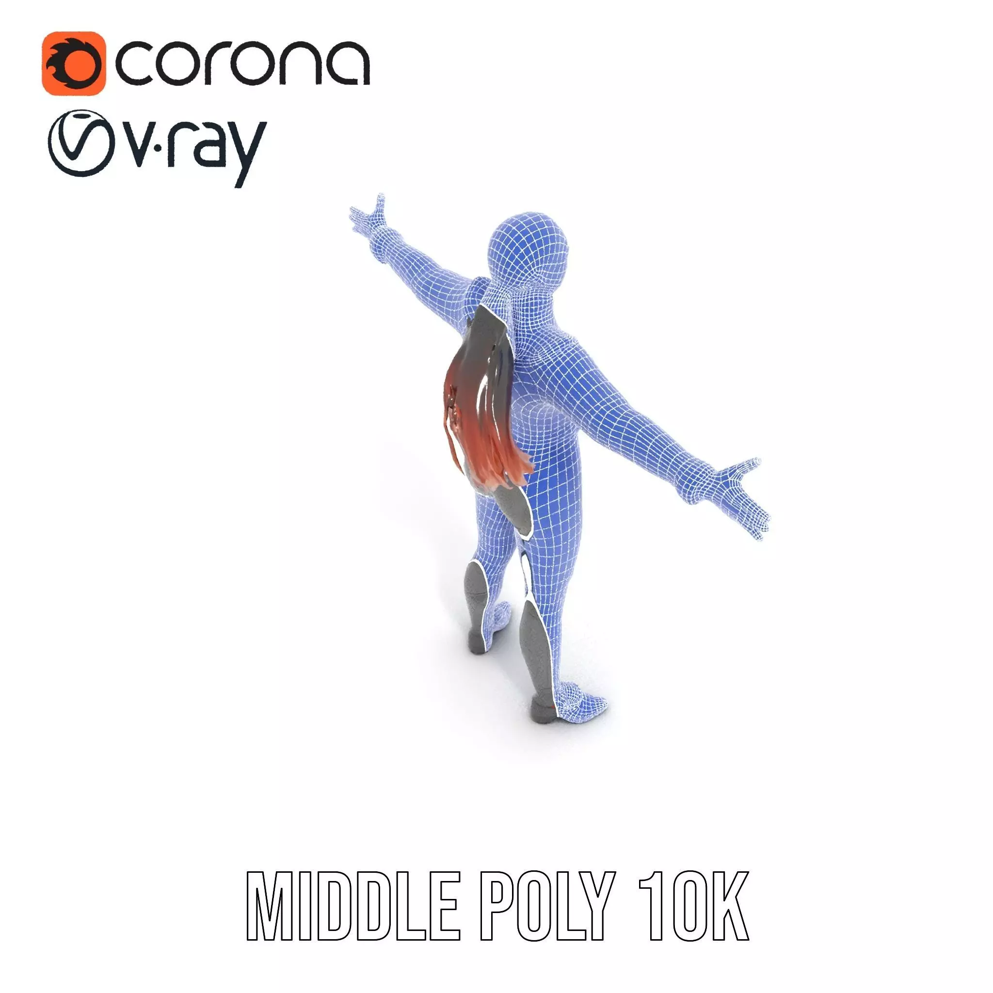 Futuristic Female Soldier Outfit Model Pack Low-poly 3D model_27