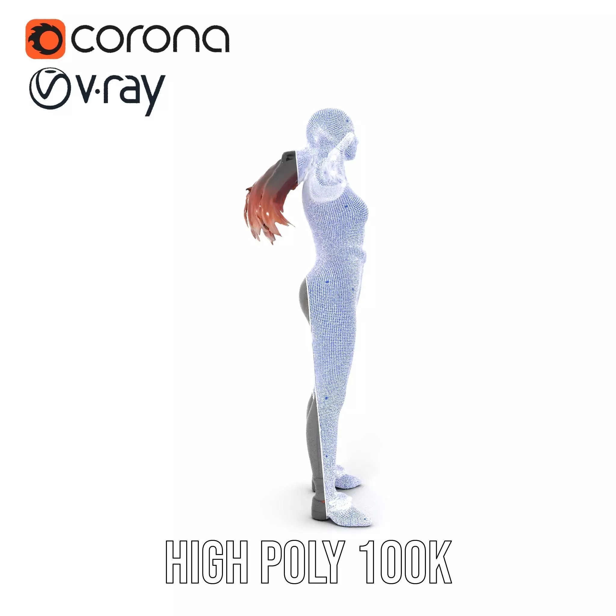 Futuristic Female Soldier Outfit Model Pack Low-poly 3D model_33