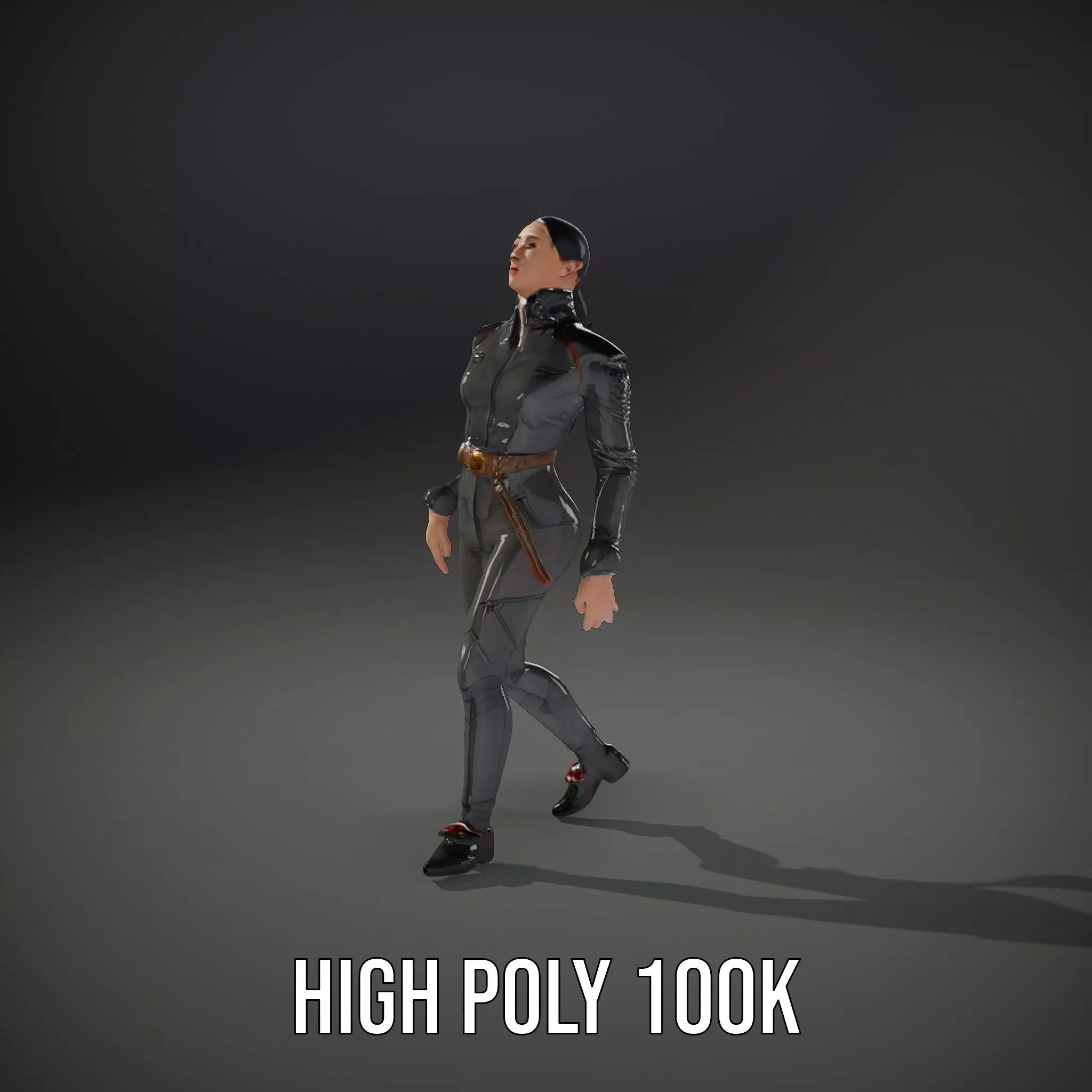 Futuristic Female Soldier Outfit Model Pack Low-poly 3D model_12