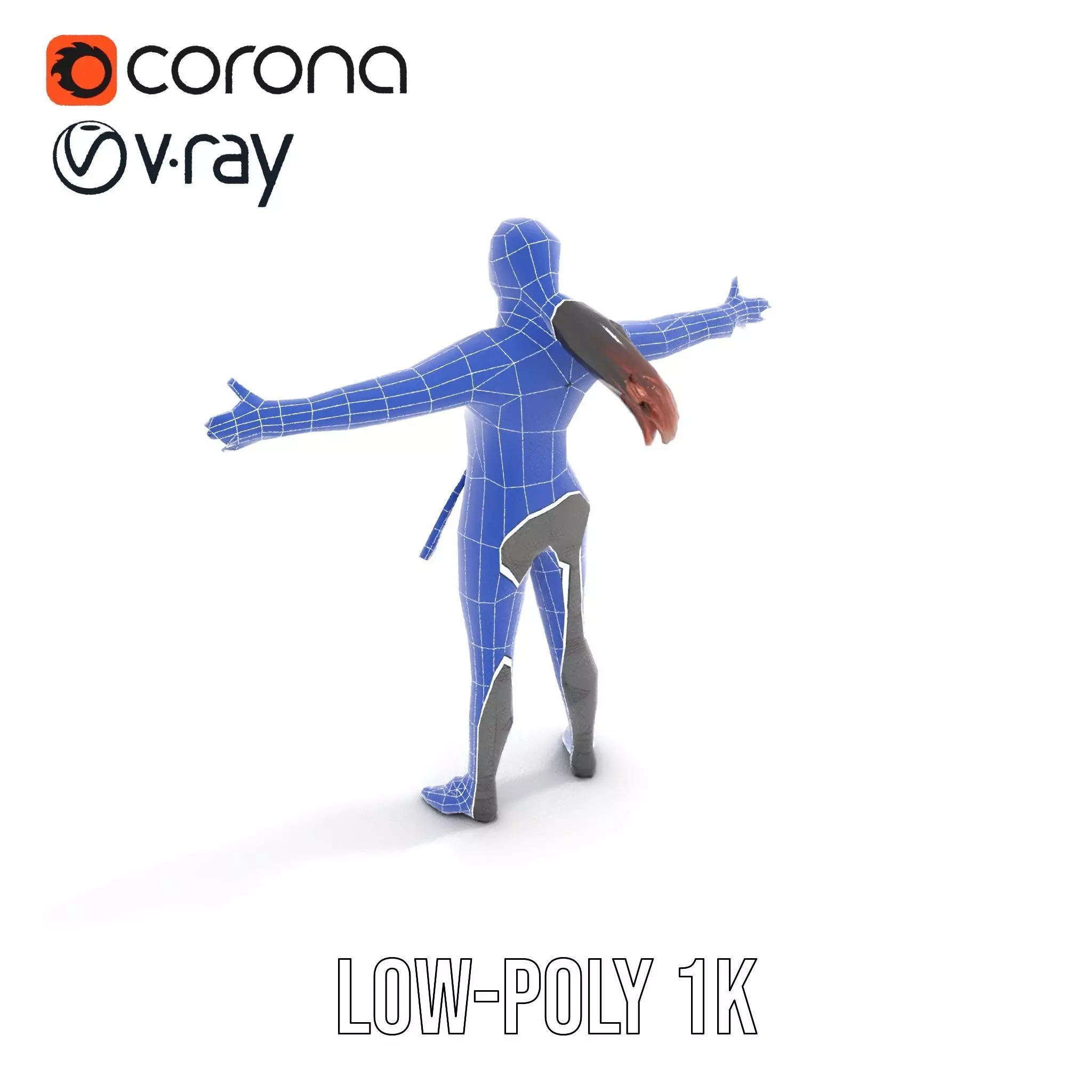 Futuristic Female Soldier Outfit Model Pack Low-poly 3D model_31