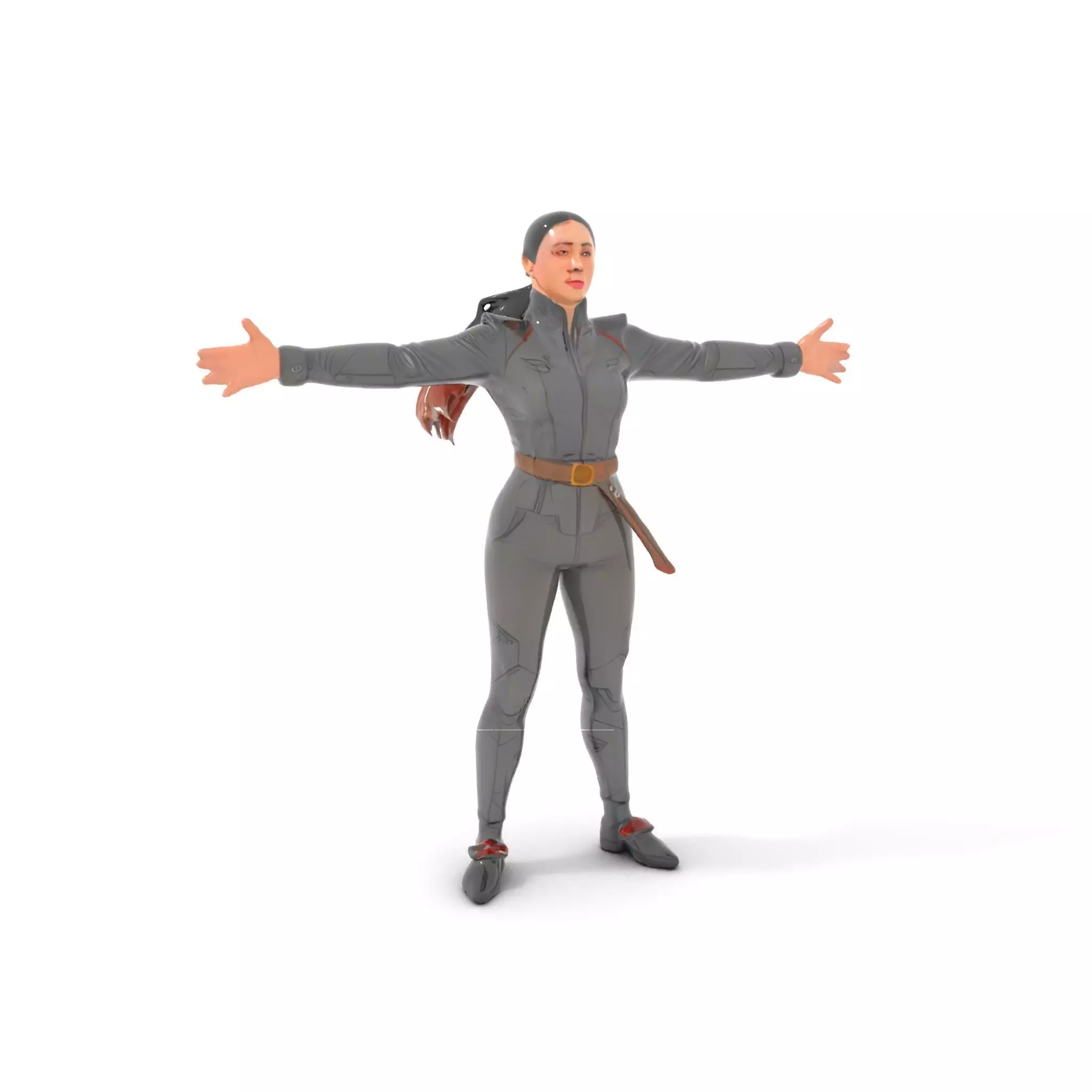Futuristic Female Soldier Outfit Model Pack Low-poly 3D model_0