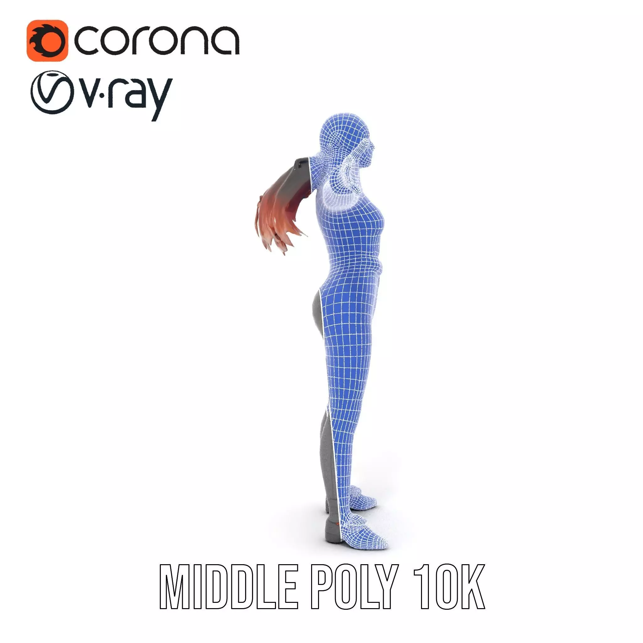 Futuristic Female Soldier Outfit Model Pack Low-poly 3D model_21