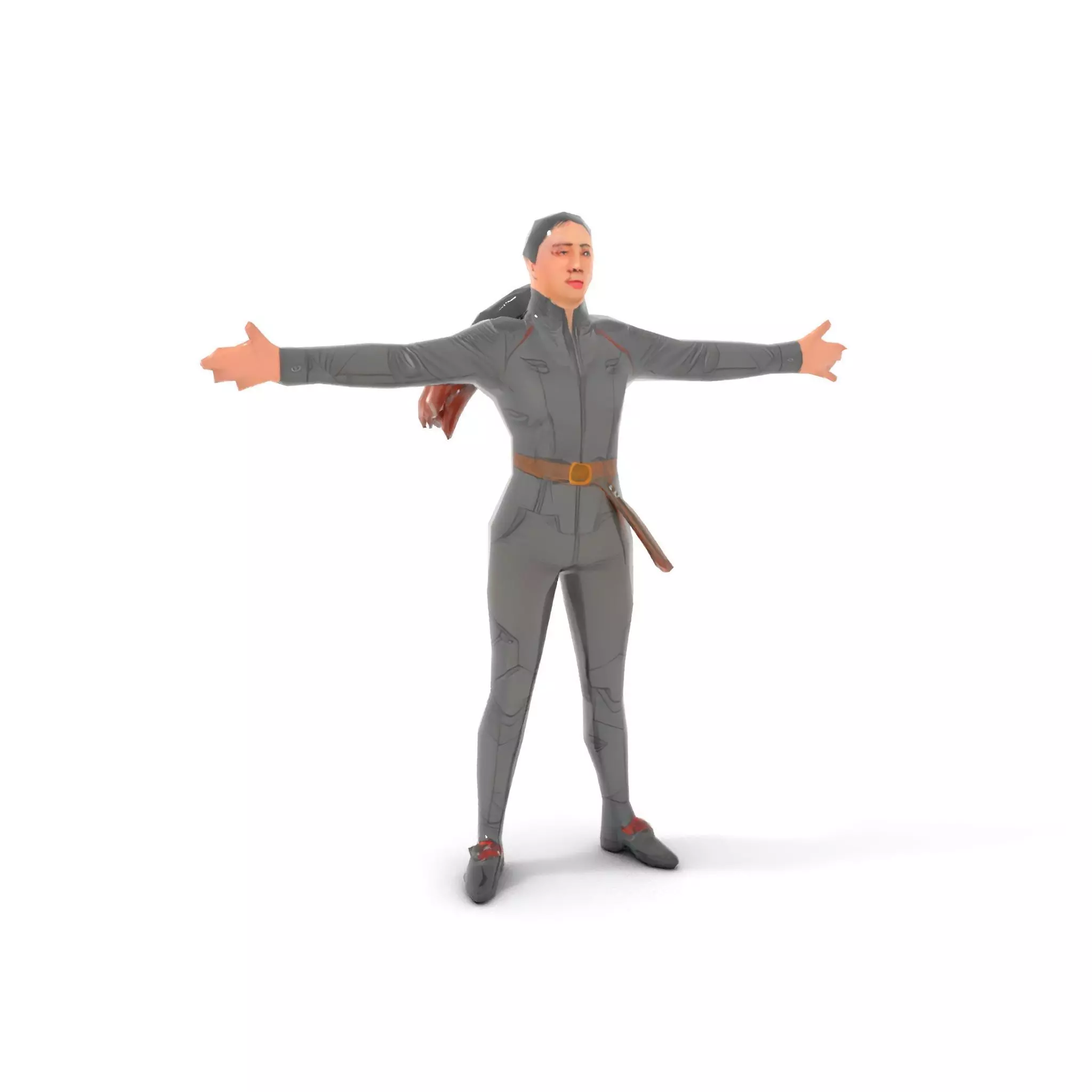 Futuristic Female Soldier Outfit Model Pack Low-poly 3D model_11