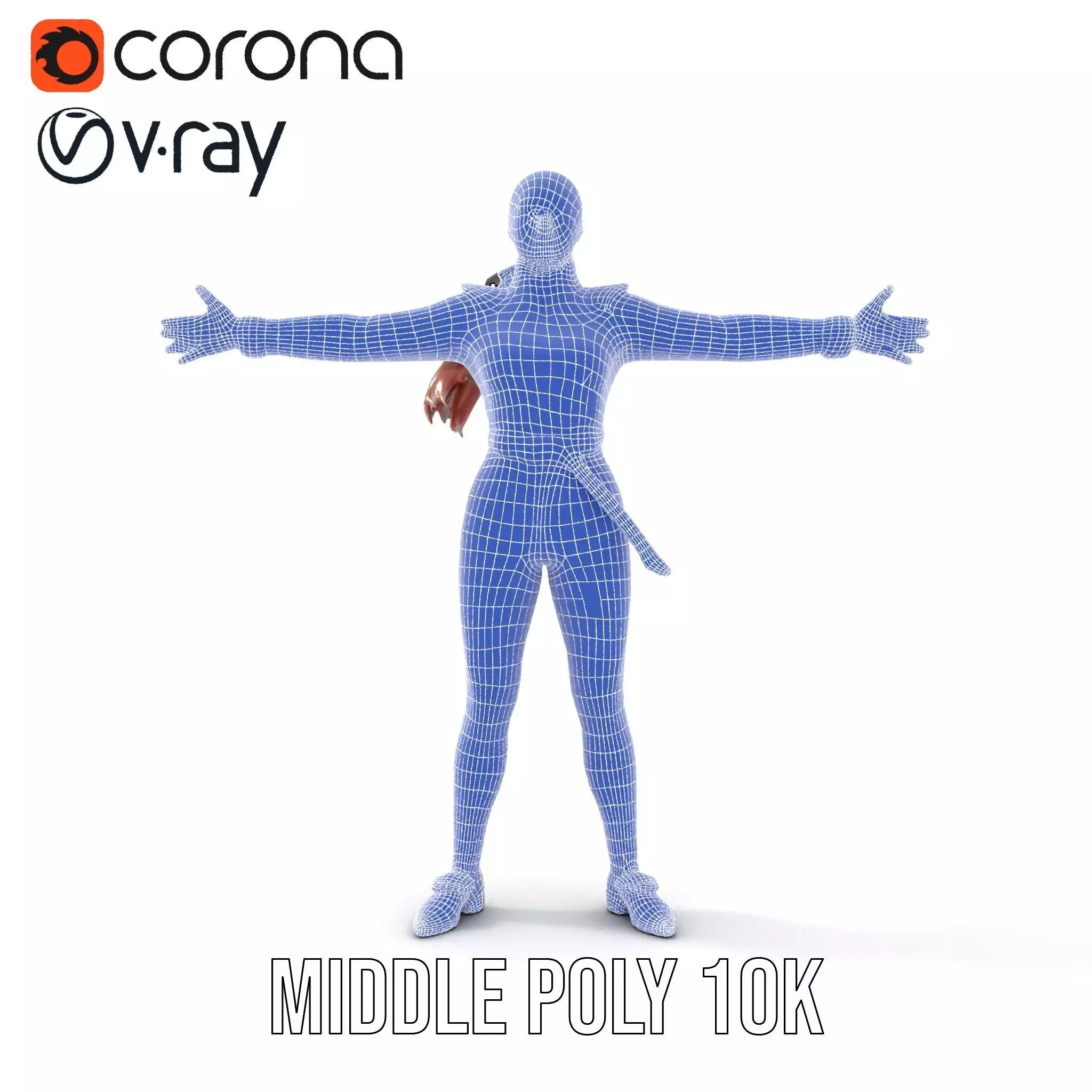 Futuristic Female Soldier Outfit Model Pack Low-poly 3D model_30