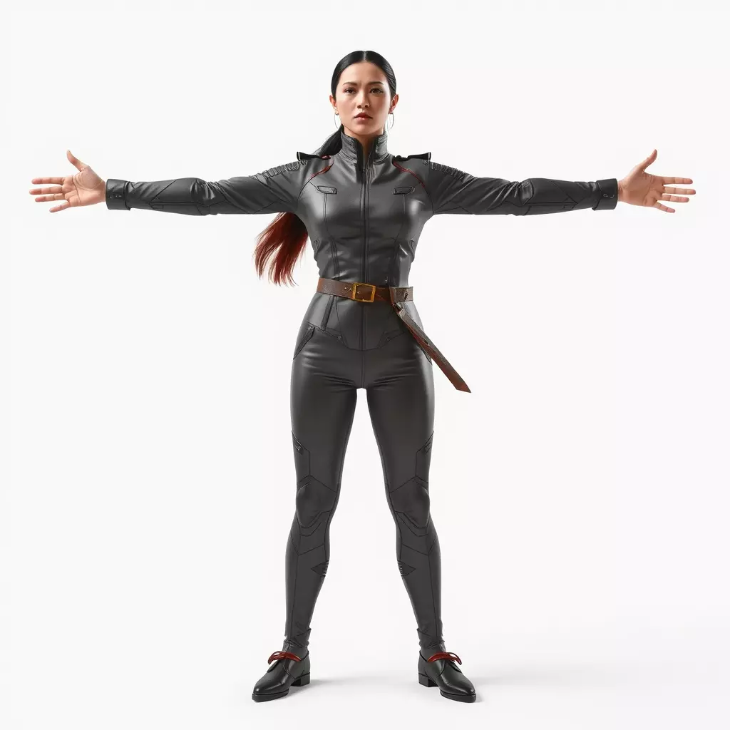 Futuristic Female Soldier Outfit Model Pack Low-poly 3D model_2