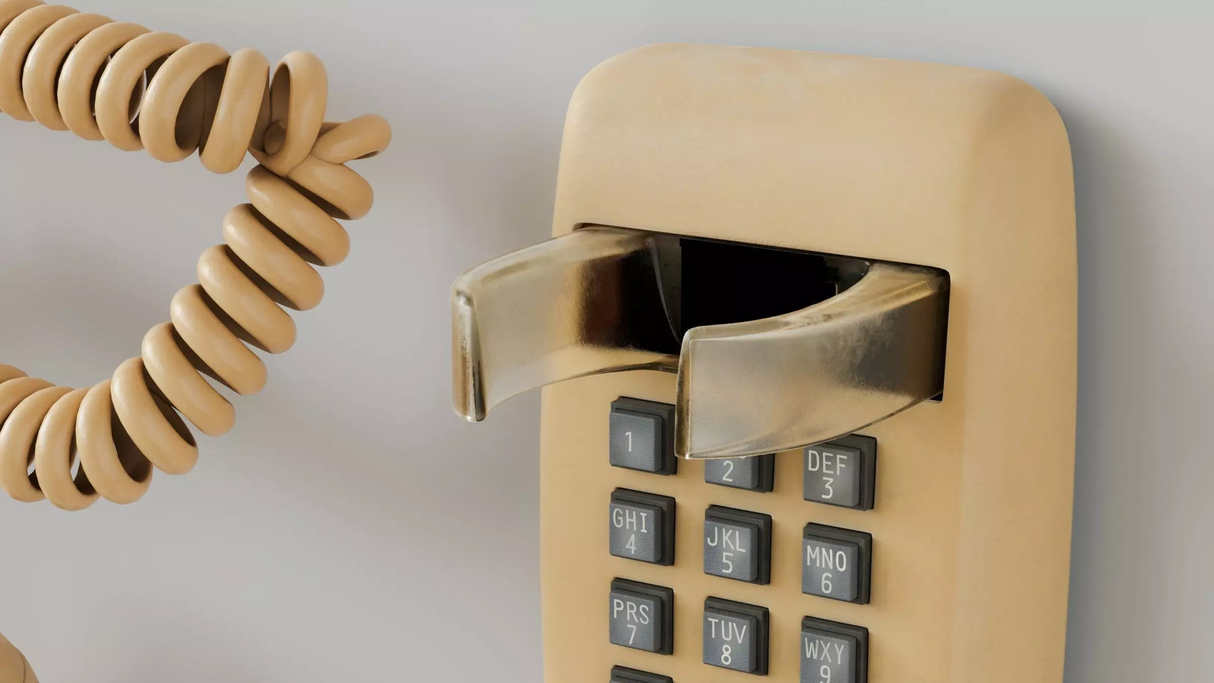 Retro Wall Telephone 3D Model 3D model_21
