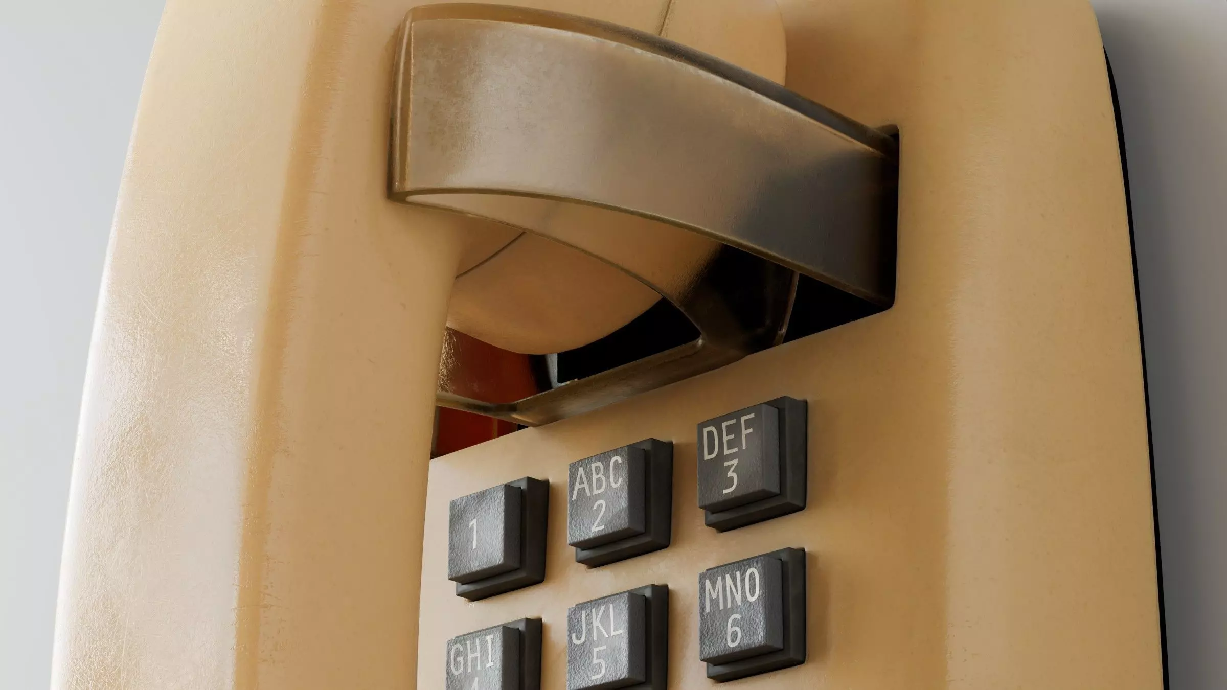 Retro Wall Telephone 3D Model 3D model_8