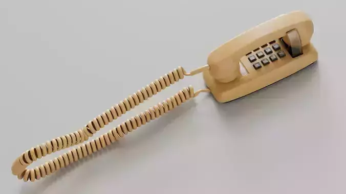Retro Wall Telephone 3D Model