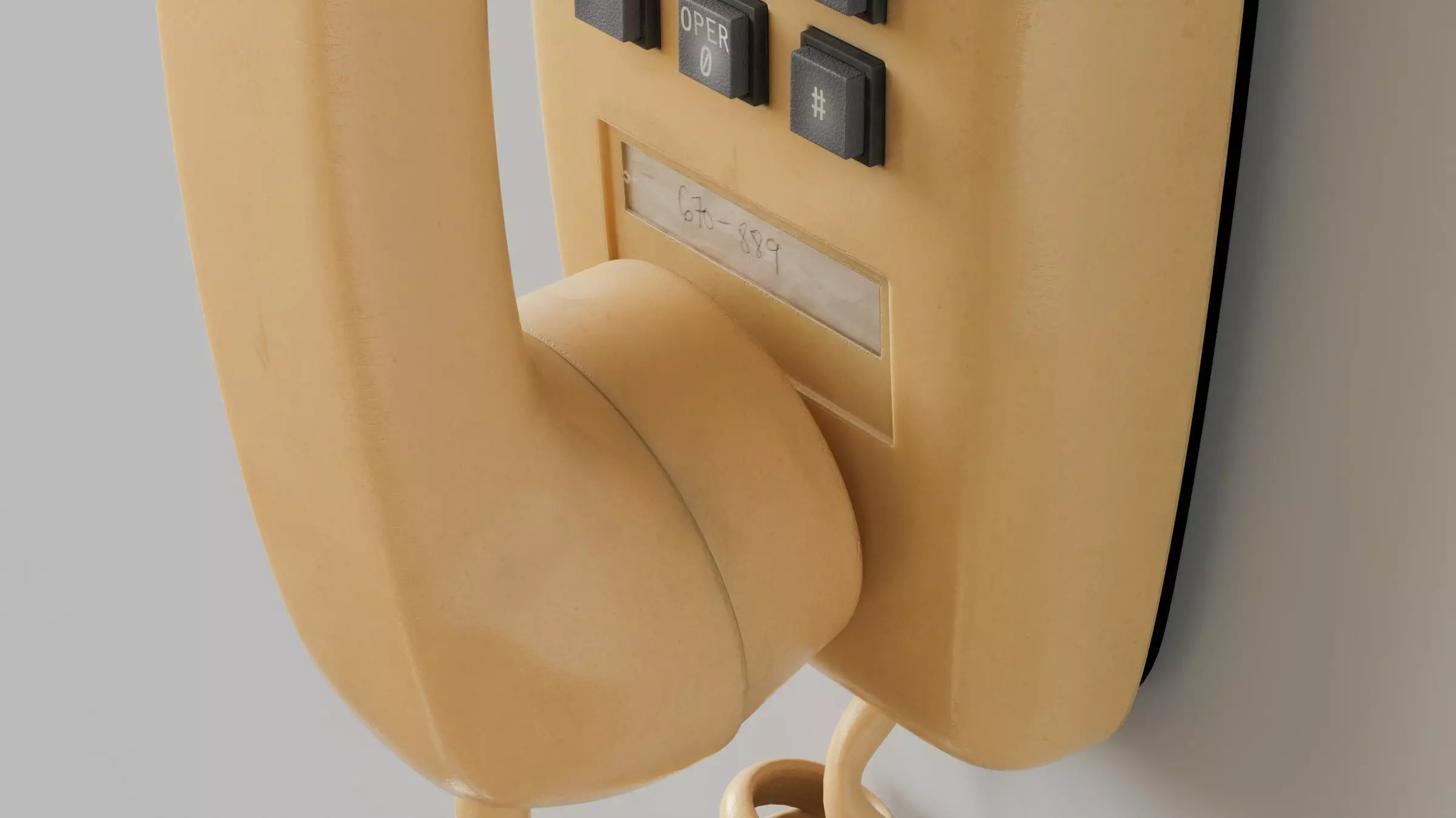 Retro Wall Telephone 3D Model 3D model_10