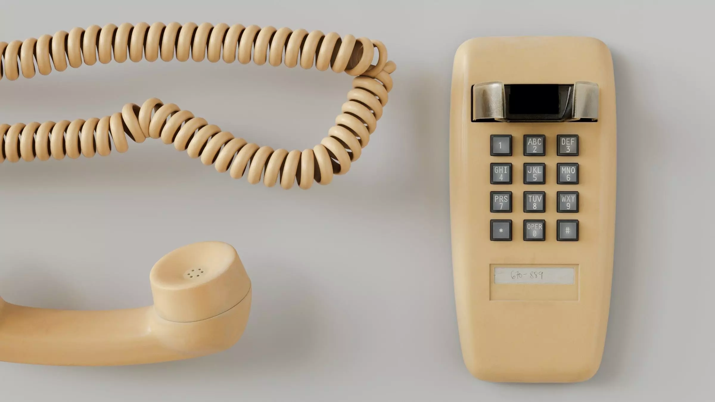 Retro Wall Telephone 3D Model 3D model_25