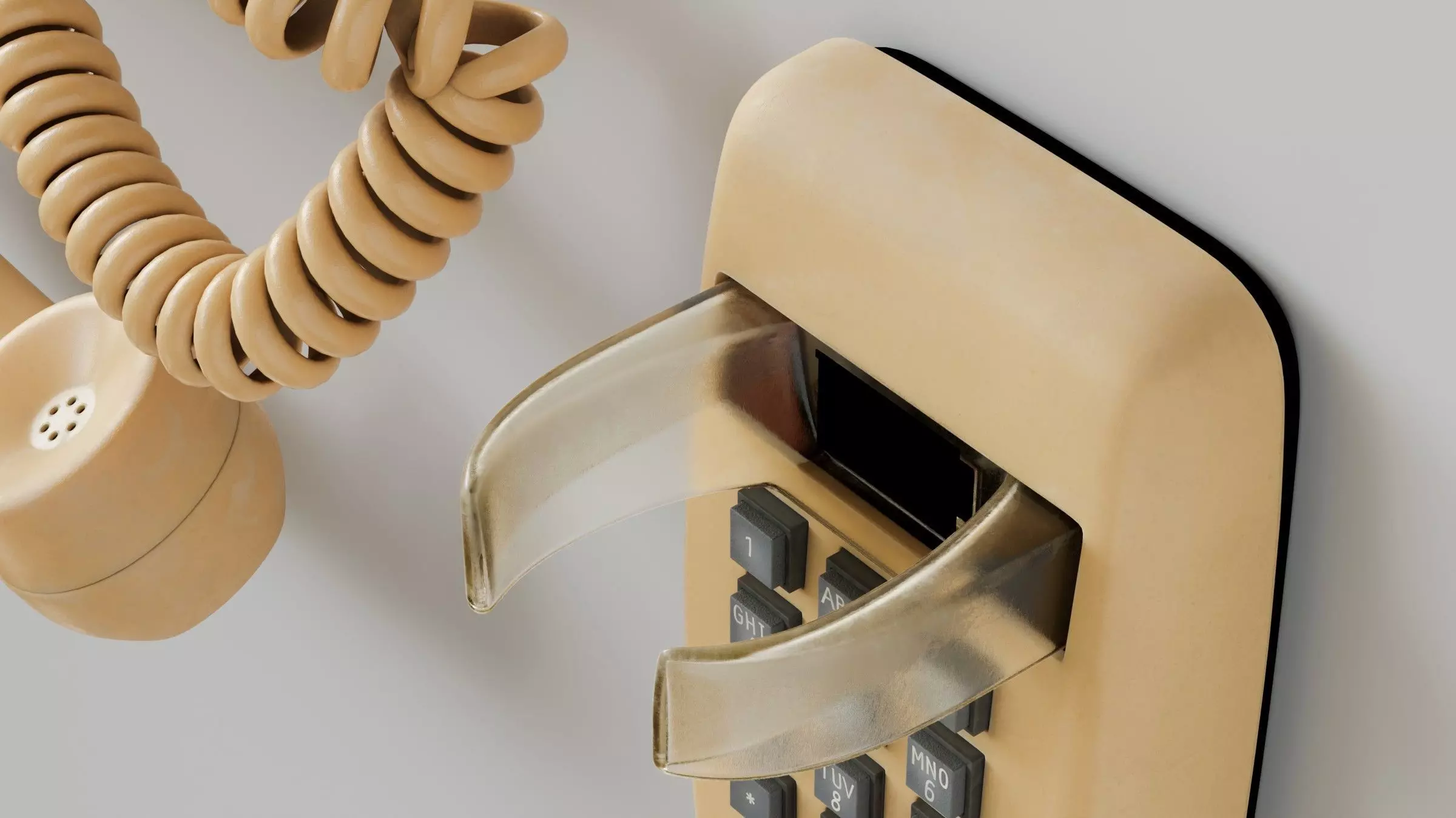 Retro Wall Telephone 3D Model 3D model_22