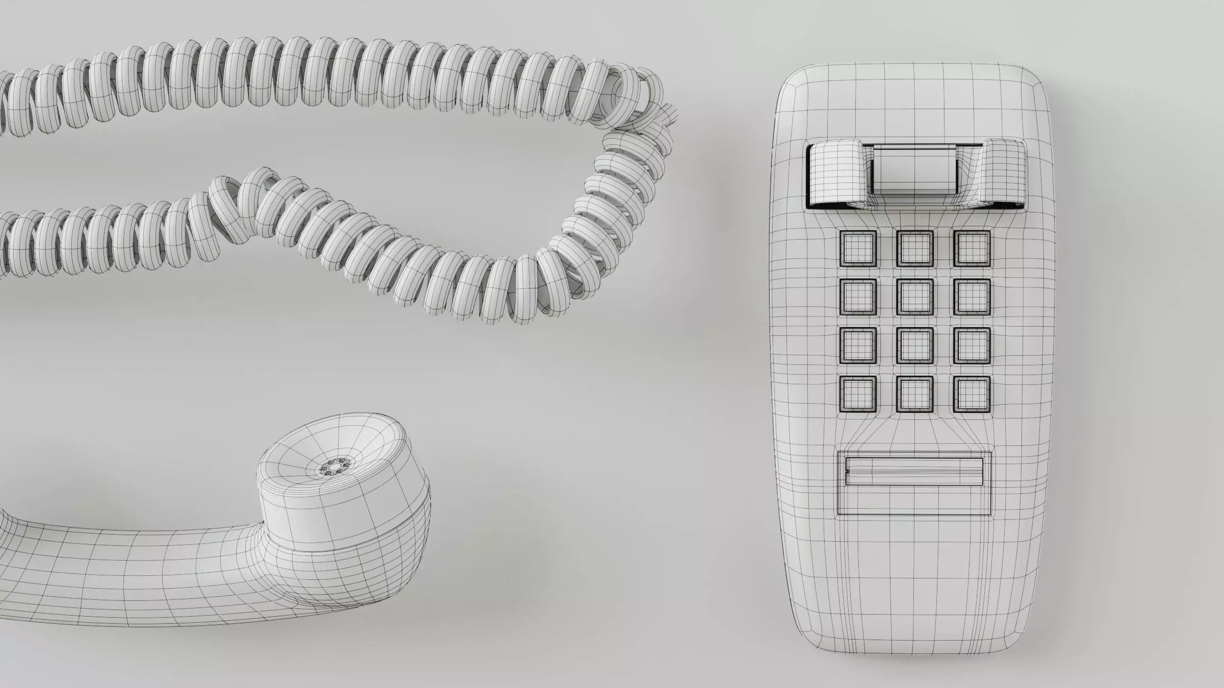 Retro Wall Telephone 3D Model 3D model_31