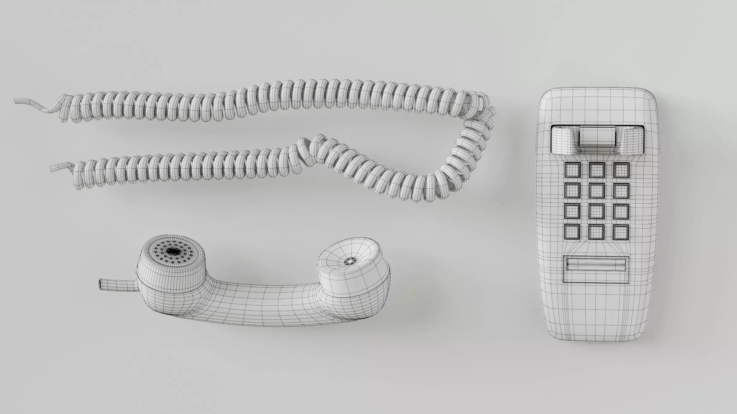 Retro Wall Telephone 3D Model 3D model_26