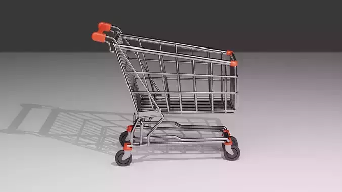 Realistic Shopping Cart 3D Model