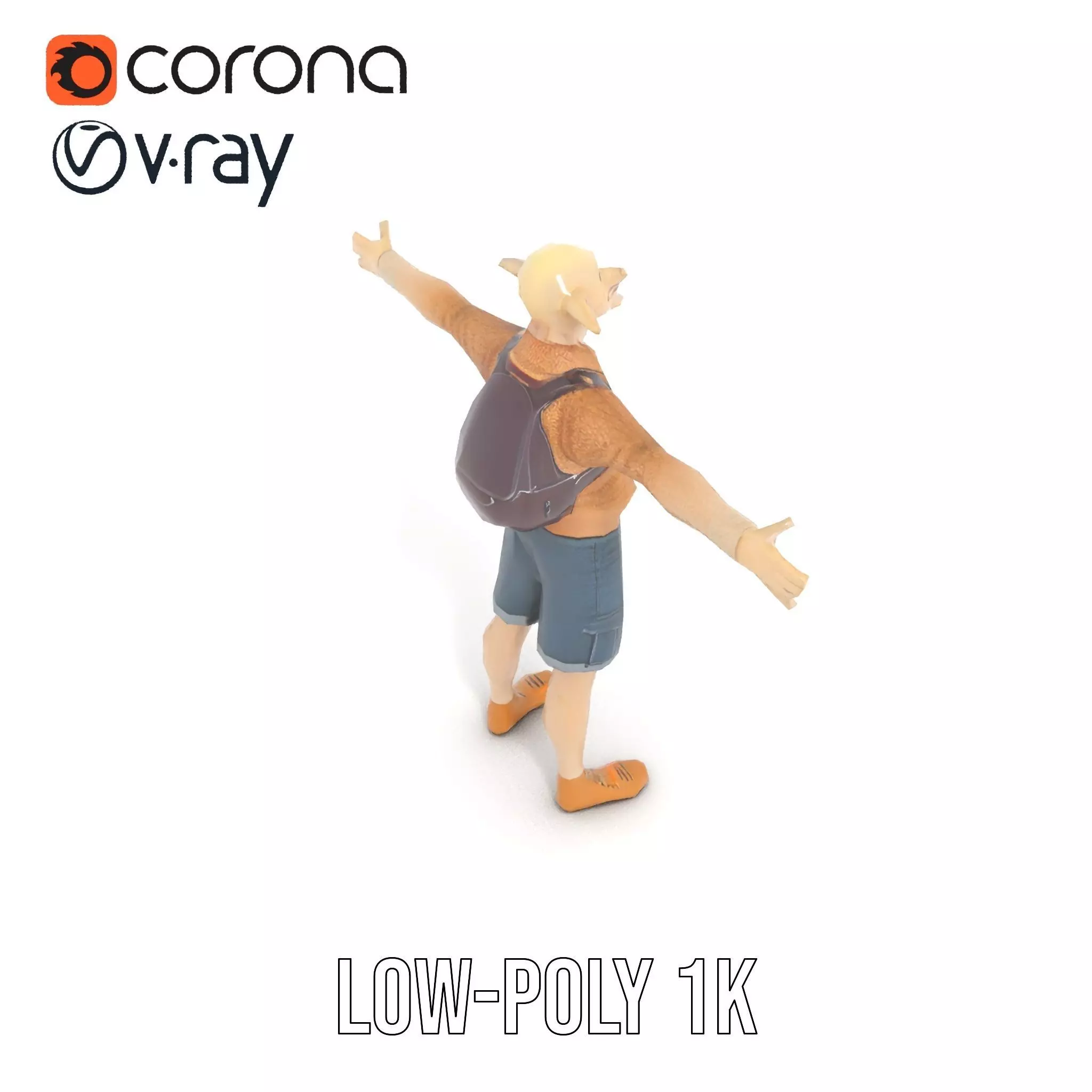 Elf Character Casual Outfit Model Pack Low-poly 3D model_17