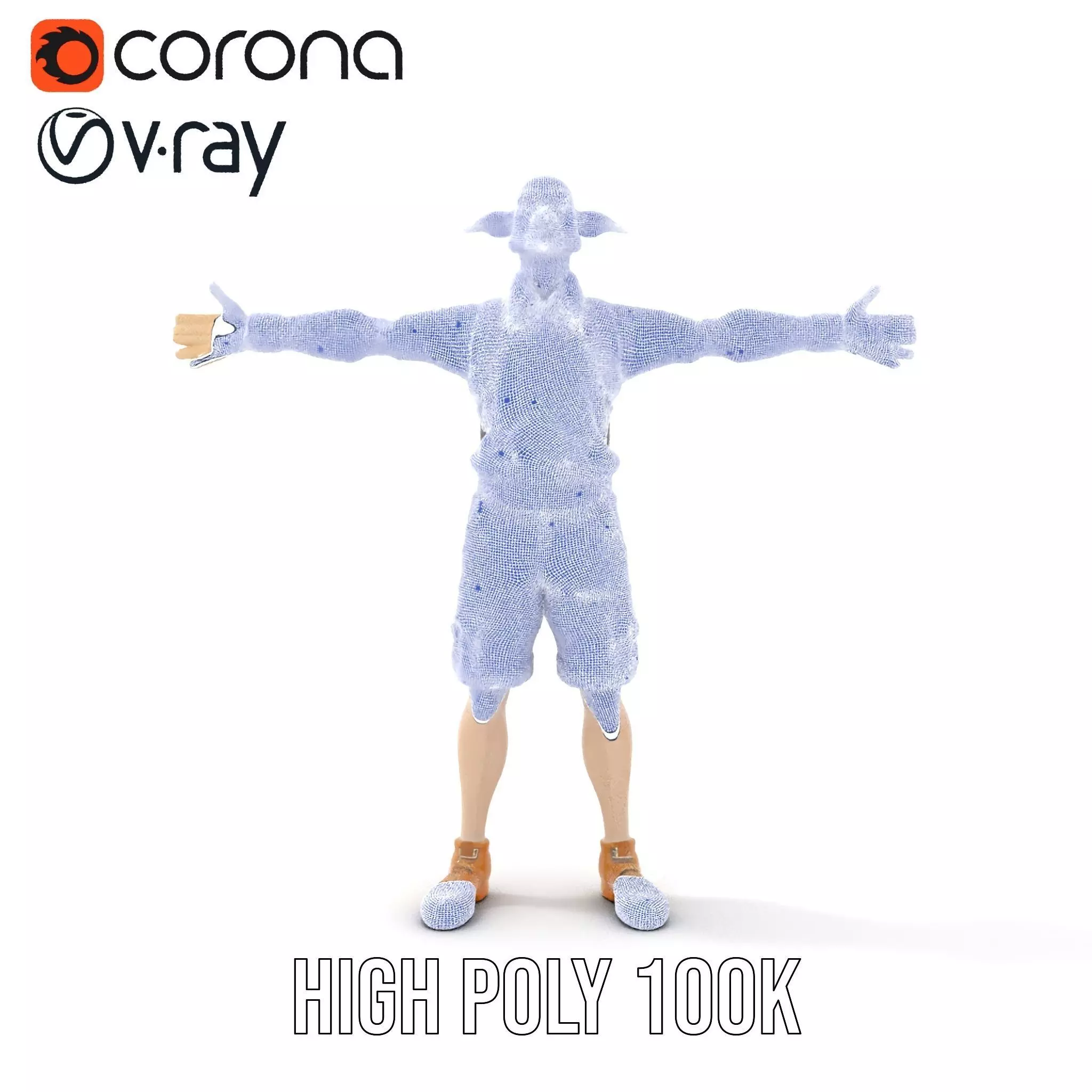 Elf Character Casual Outfit Model Pack Low-poly 3D model_29