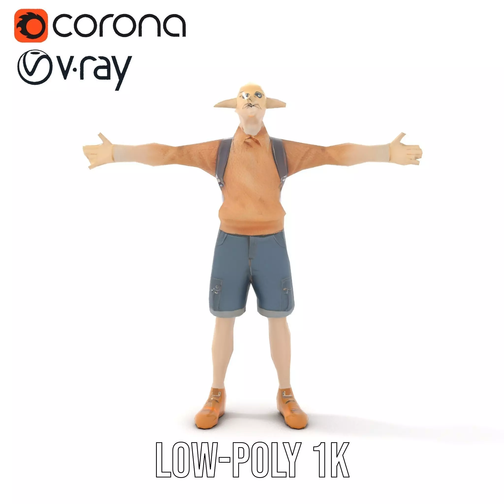 Elf Character Casual Outfit Model Pack Low-poly 3D model_26