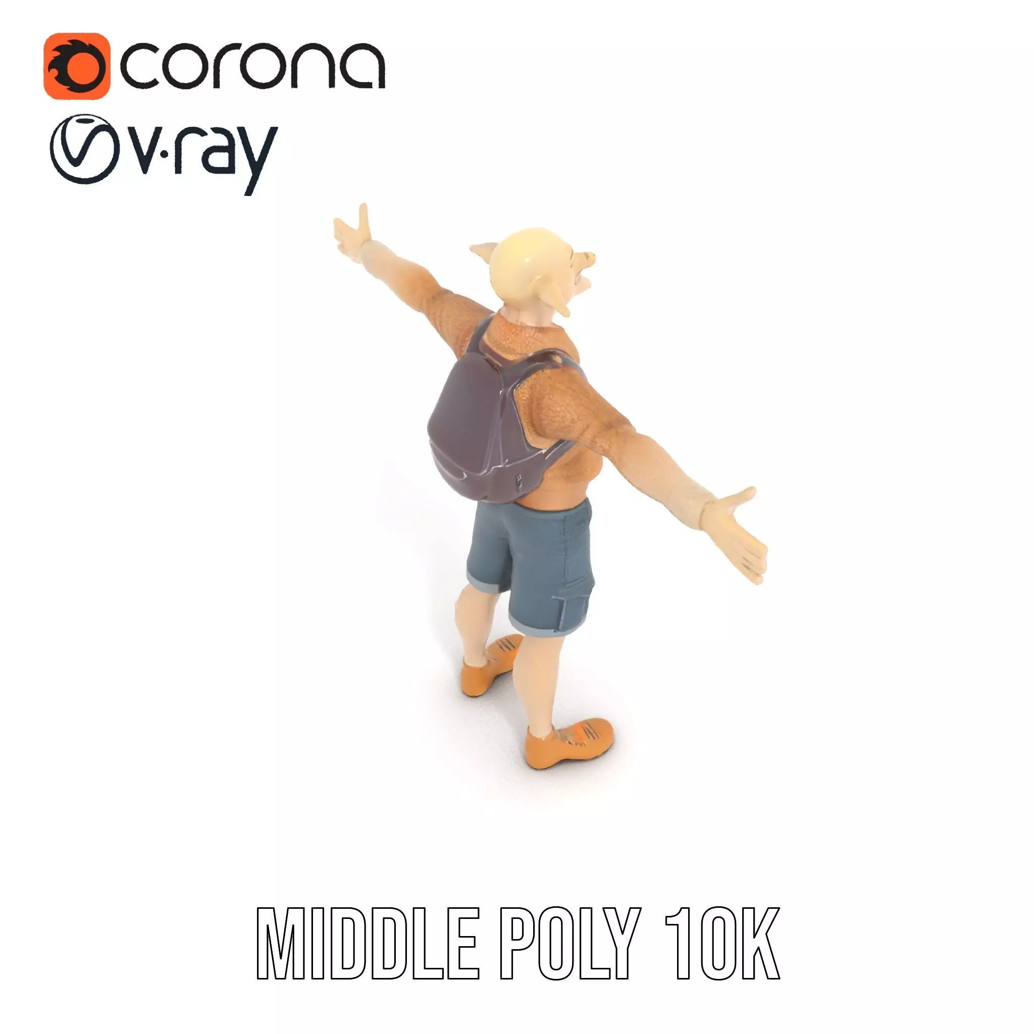 Elf Character Casual Outfit Model Pack Low-poly 3D model_19