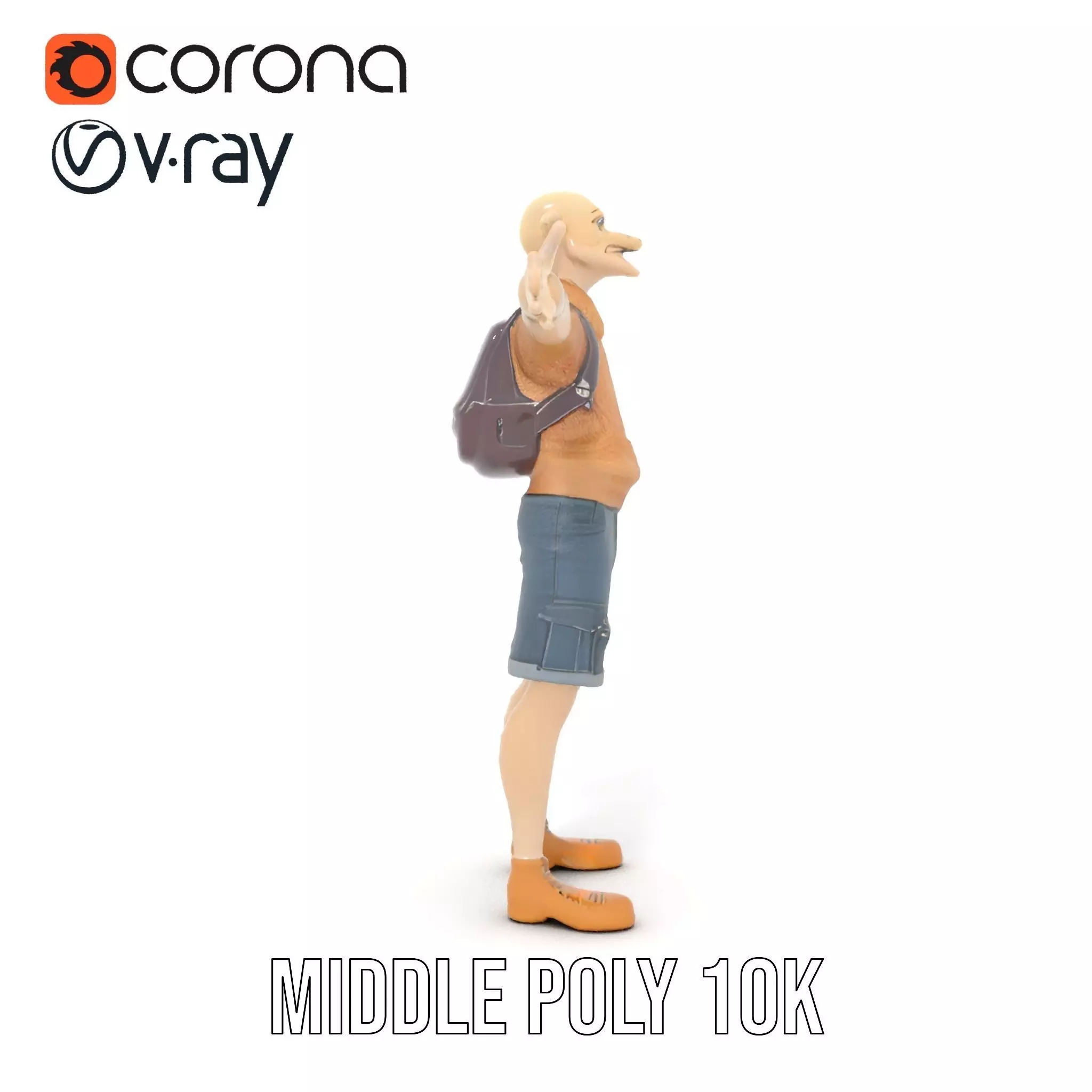 Elf Character Casual Outfit Model Pack Low-poly 3D model_27