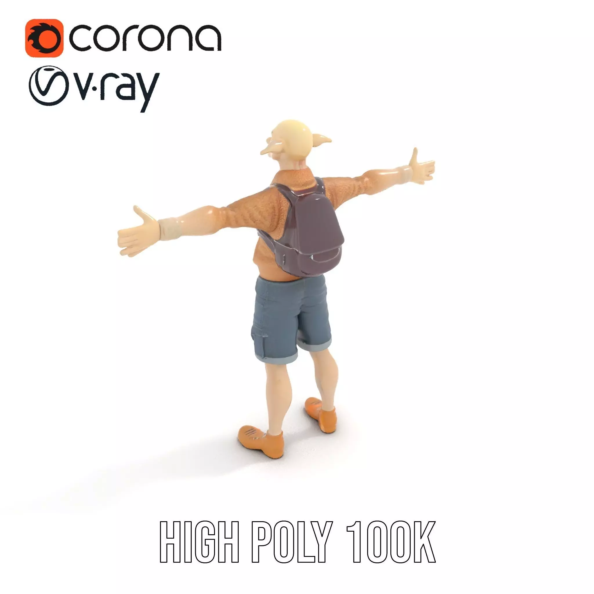 Elf Character Casual Outfit Model Pack Low-poly 3D model_24