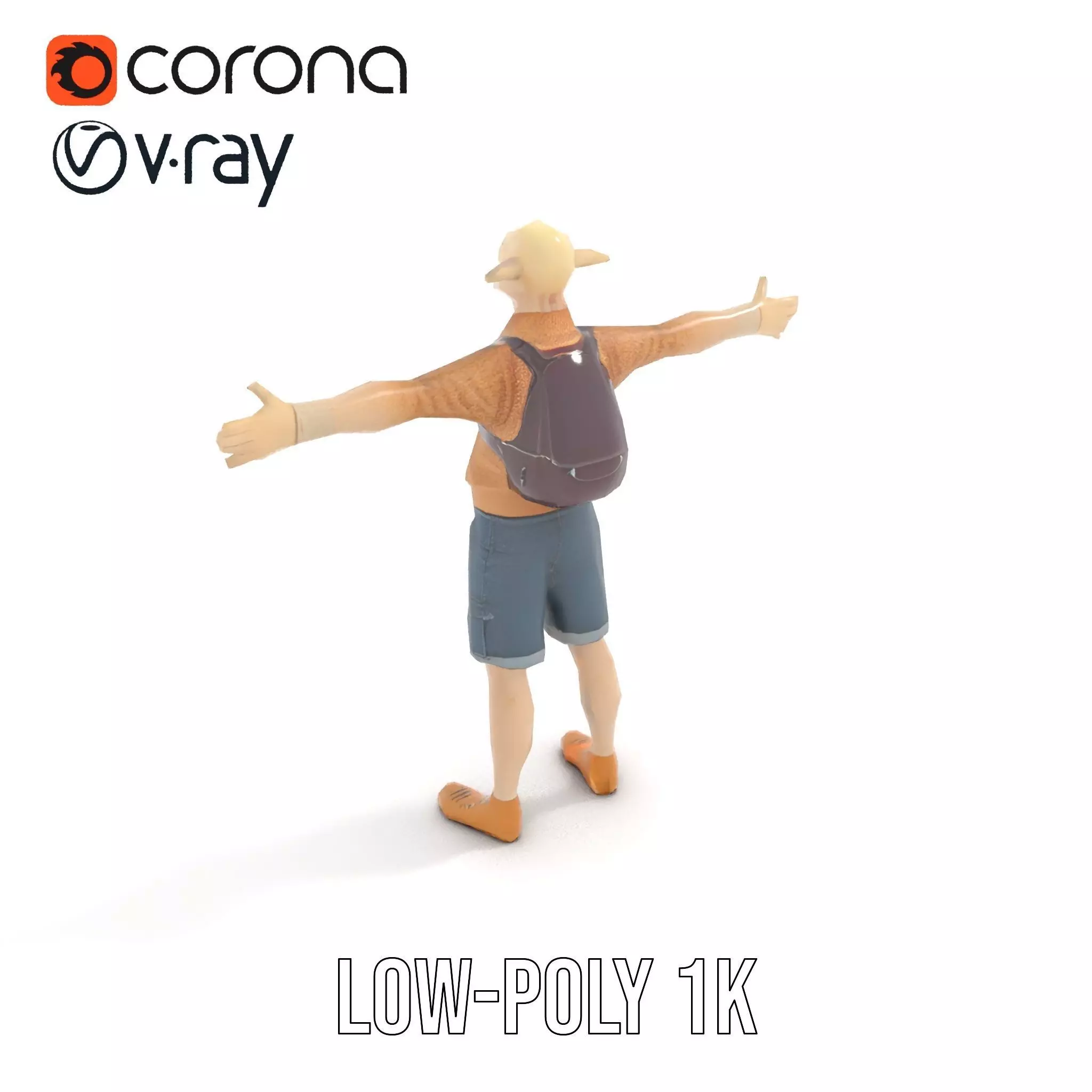 Elf Character Casual Outfit Model Pack Low-poly 3D model_23