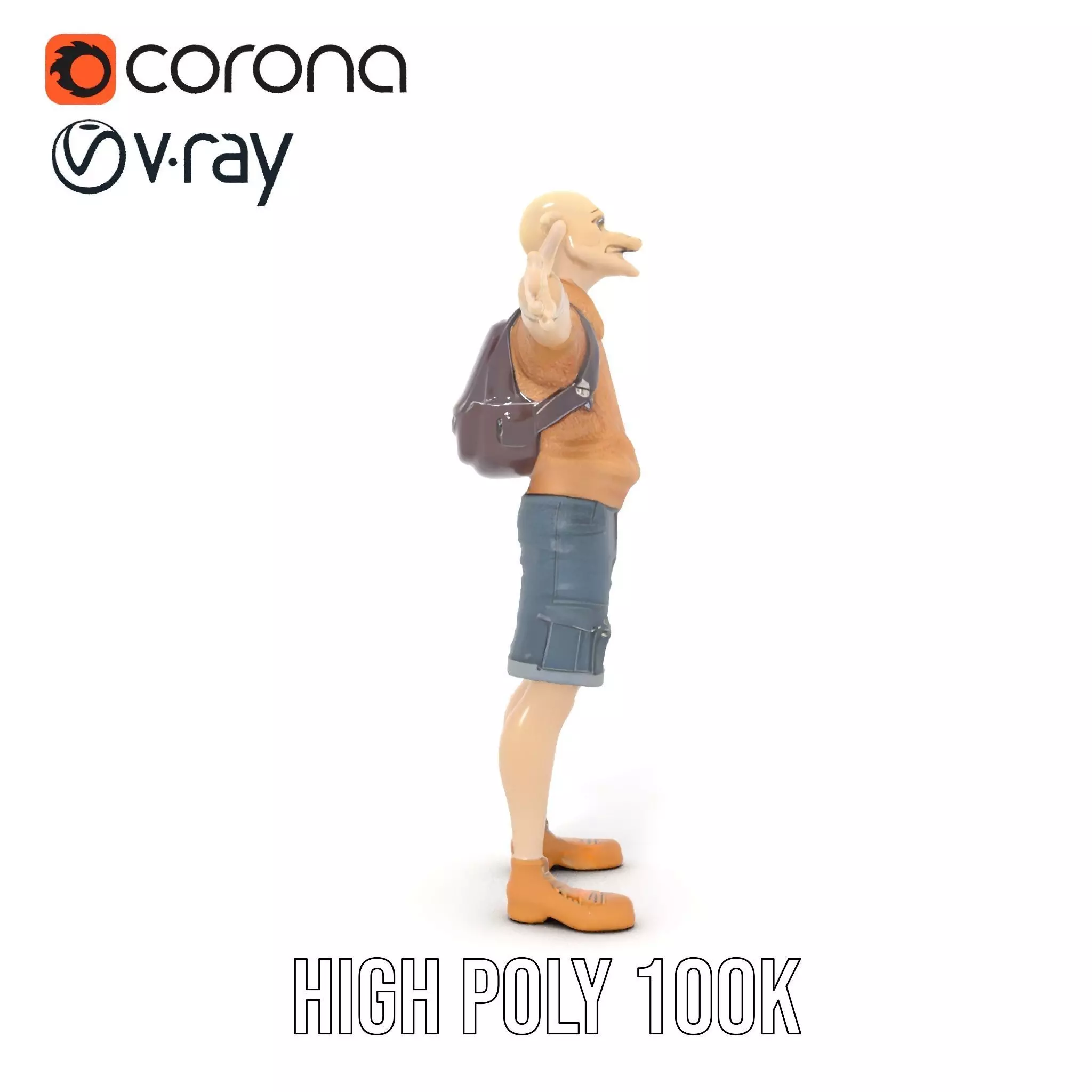 Elf Character Casual Outfit Model Pack Low-poly 3D model_15