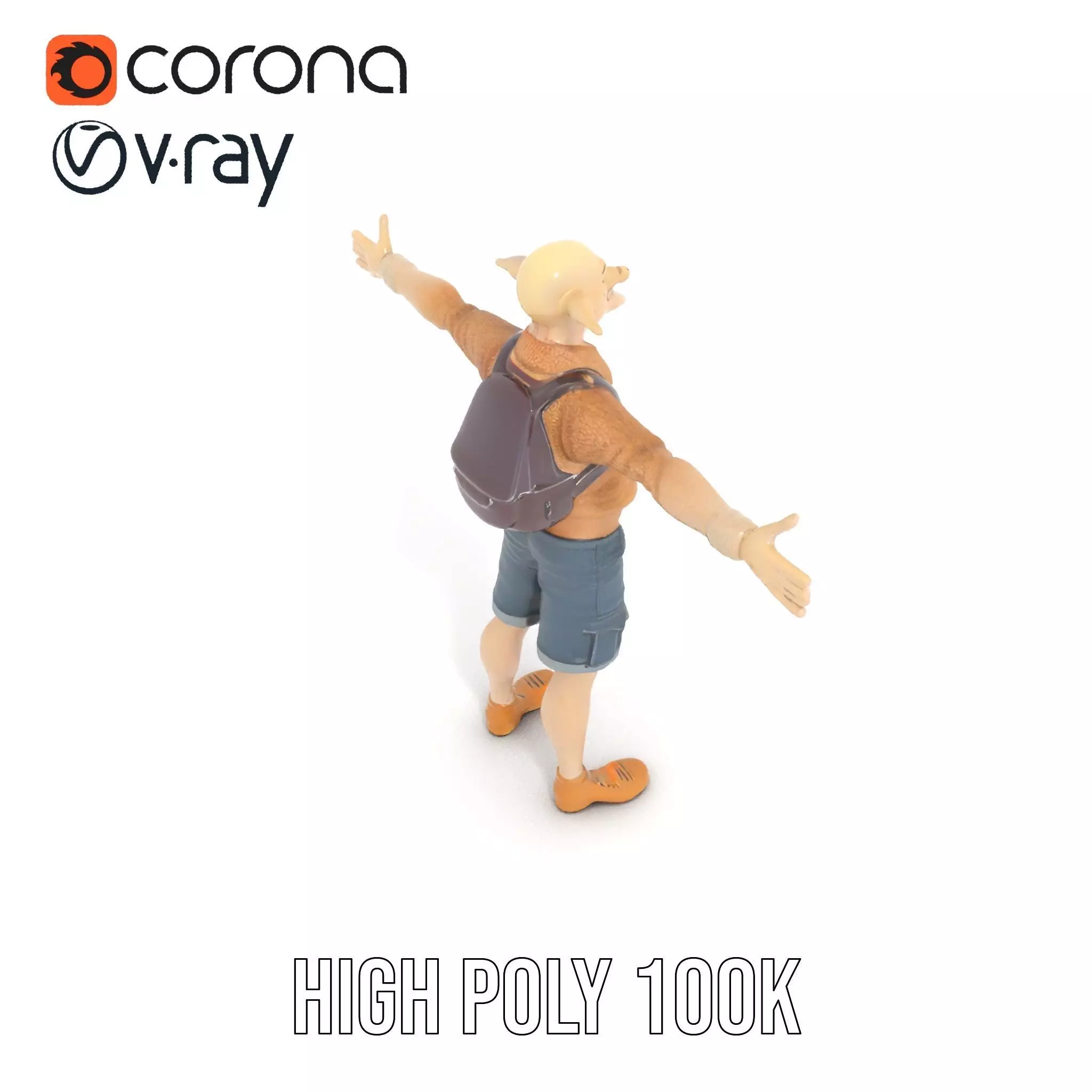 Elf Character Casual Outfit Model Pack Low-poly 3D model_18