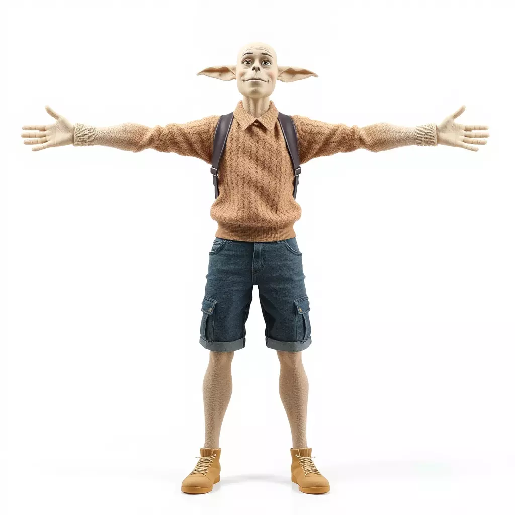 Elf Character Casual Outfit Model Pack Low-poly 3D model_3