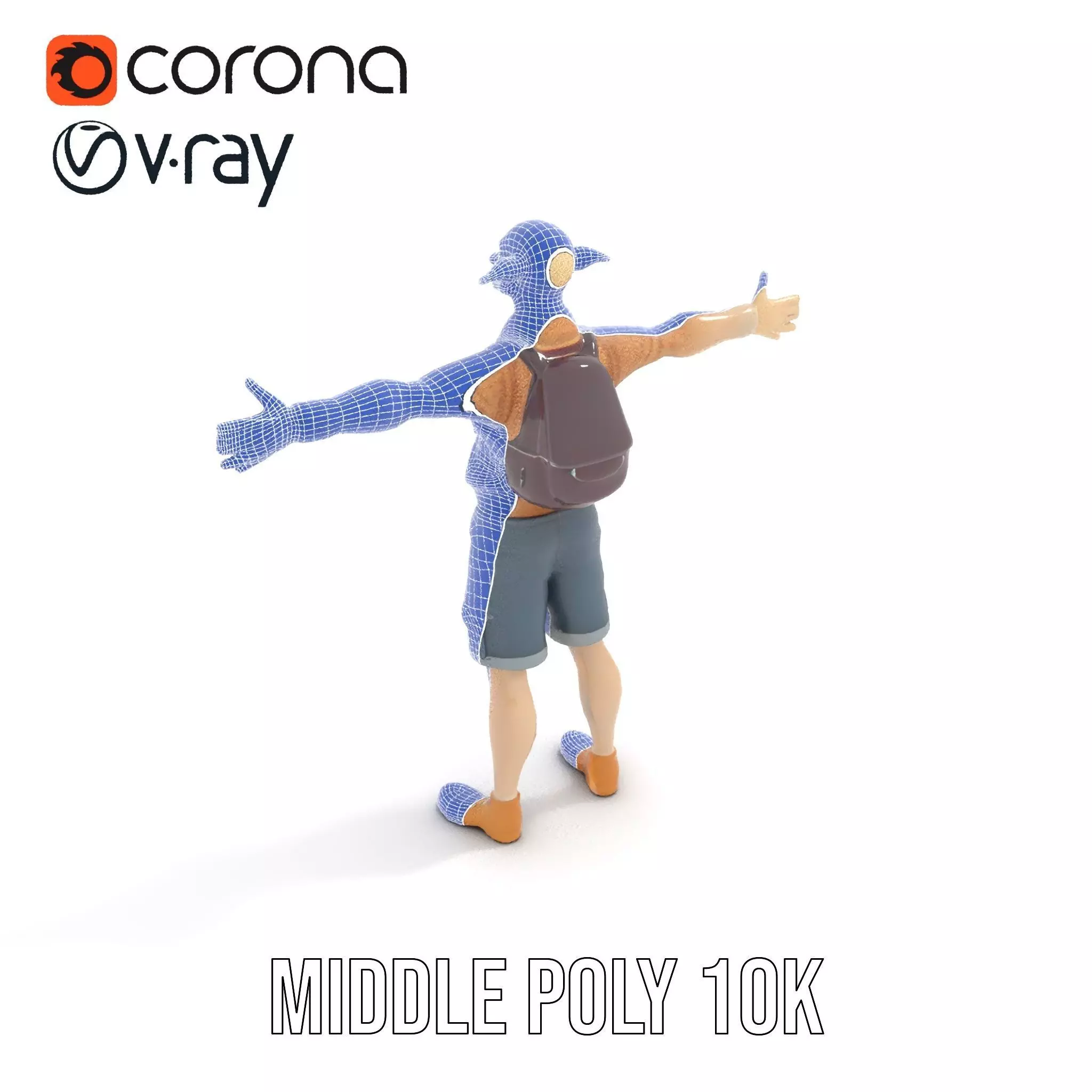 Elf Character Casual Outfit Model Pack Low-poly 3D model_7