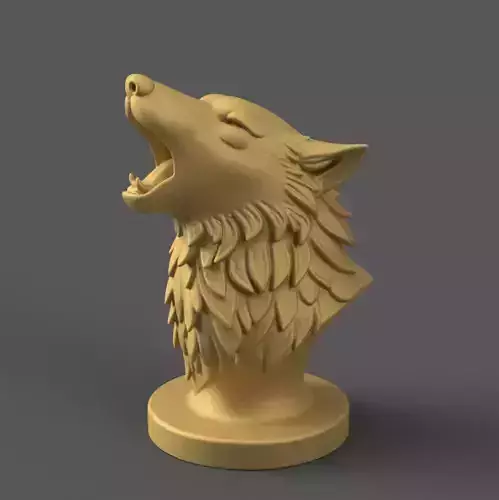 Majestic Wolf Headphone Stand and Bust 3D Print STL
