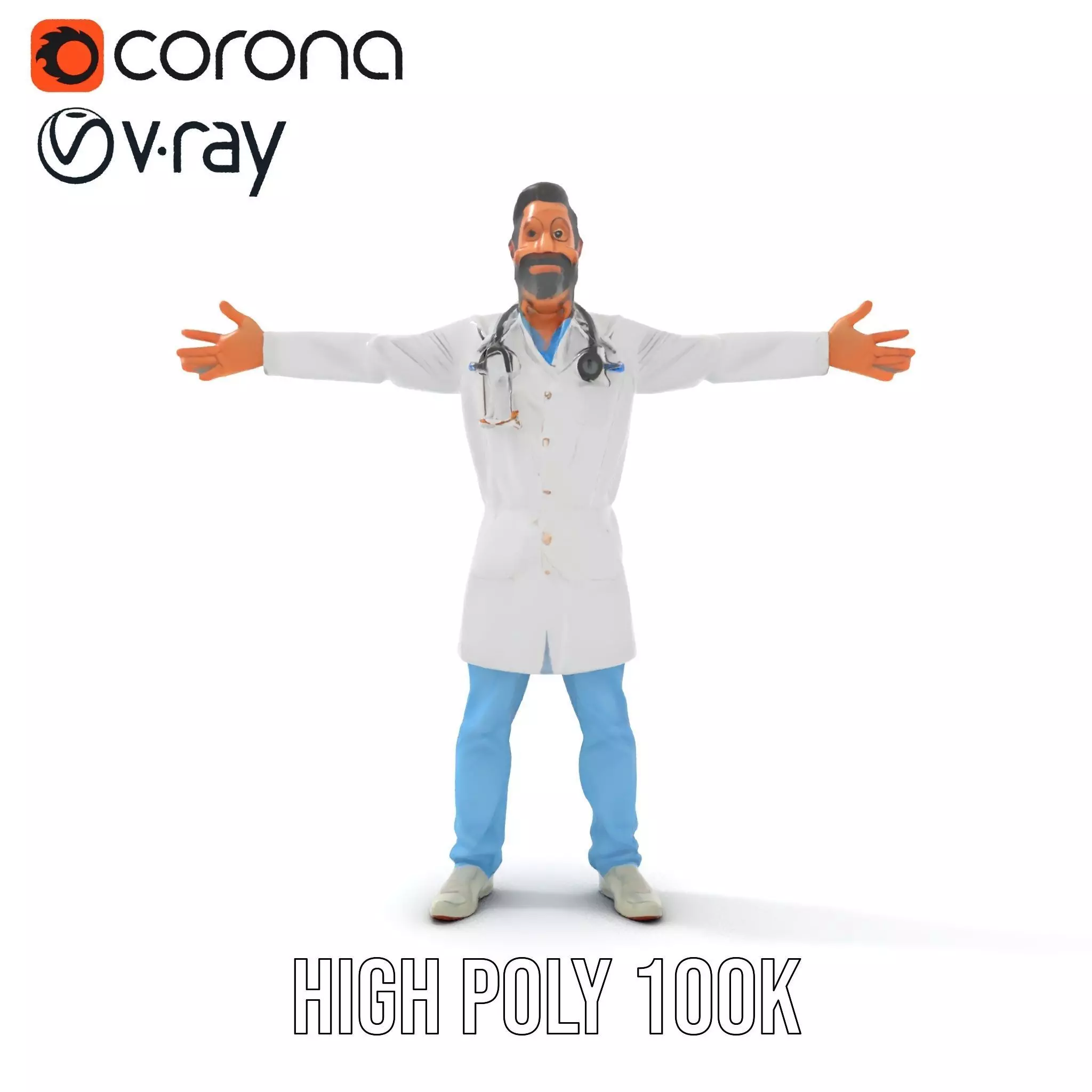 Animated Doctor Character Model Pack Low-poly 3D model_17