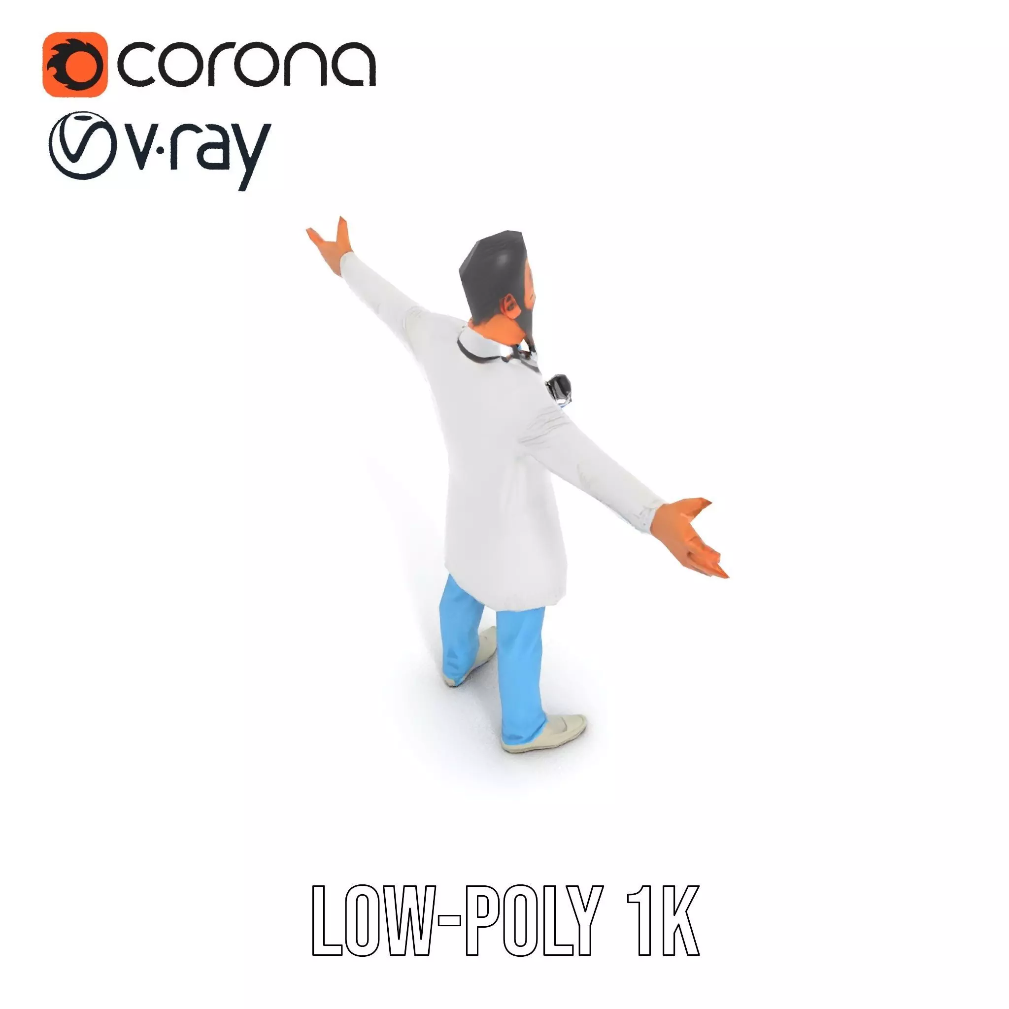 Animated Doctor Character Model Pack Low-poly 3D model_8