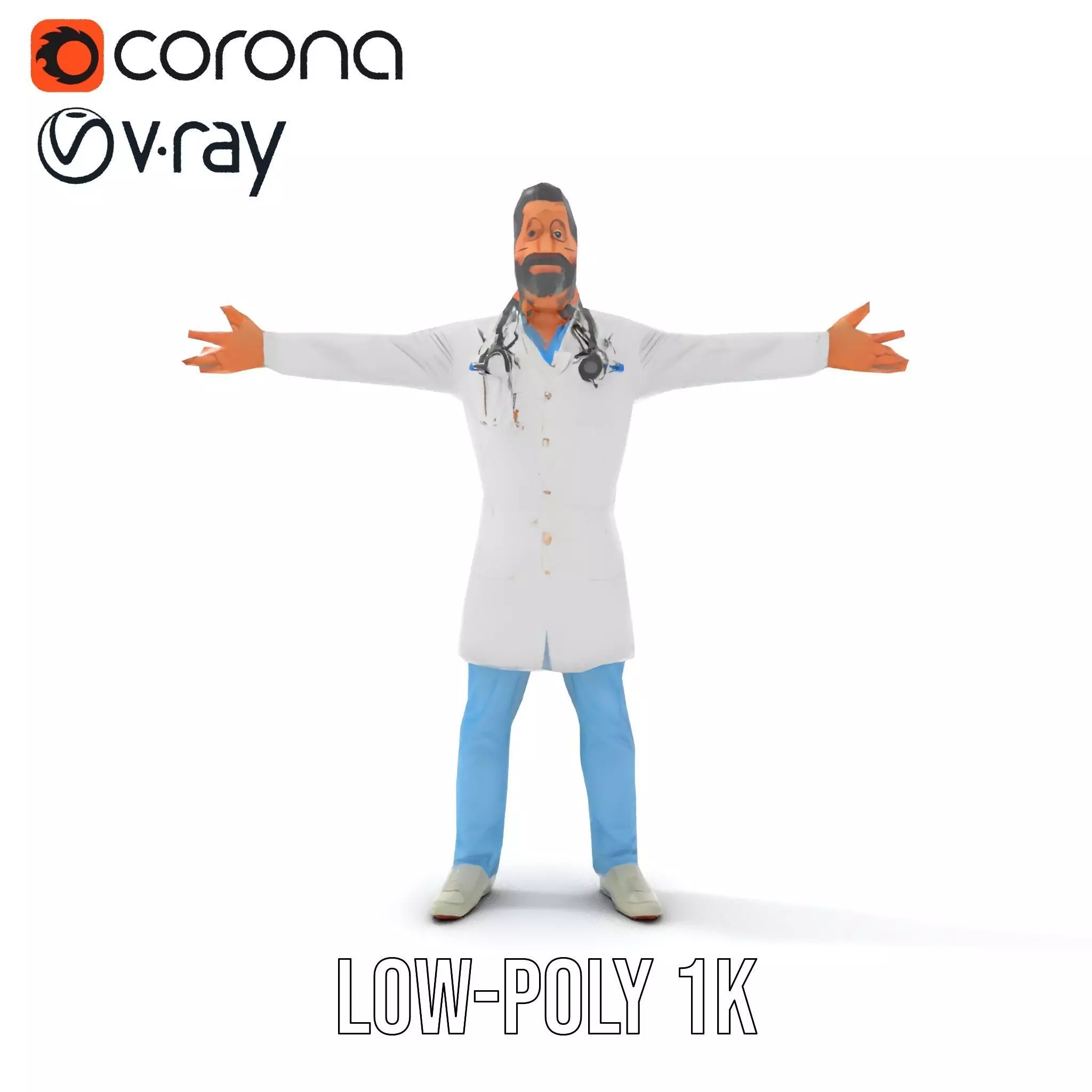 Animated Doctor Character Model Pack Low-poly 3D model_16