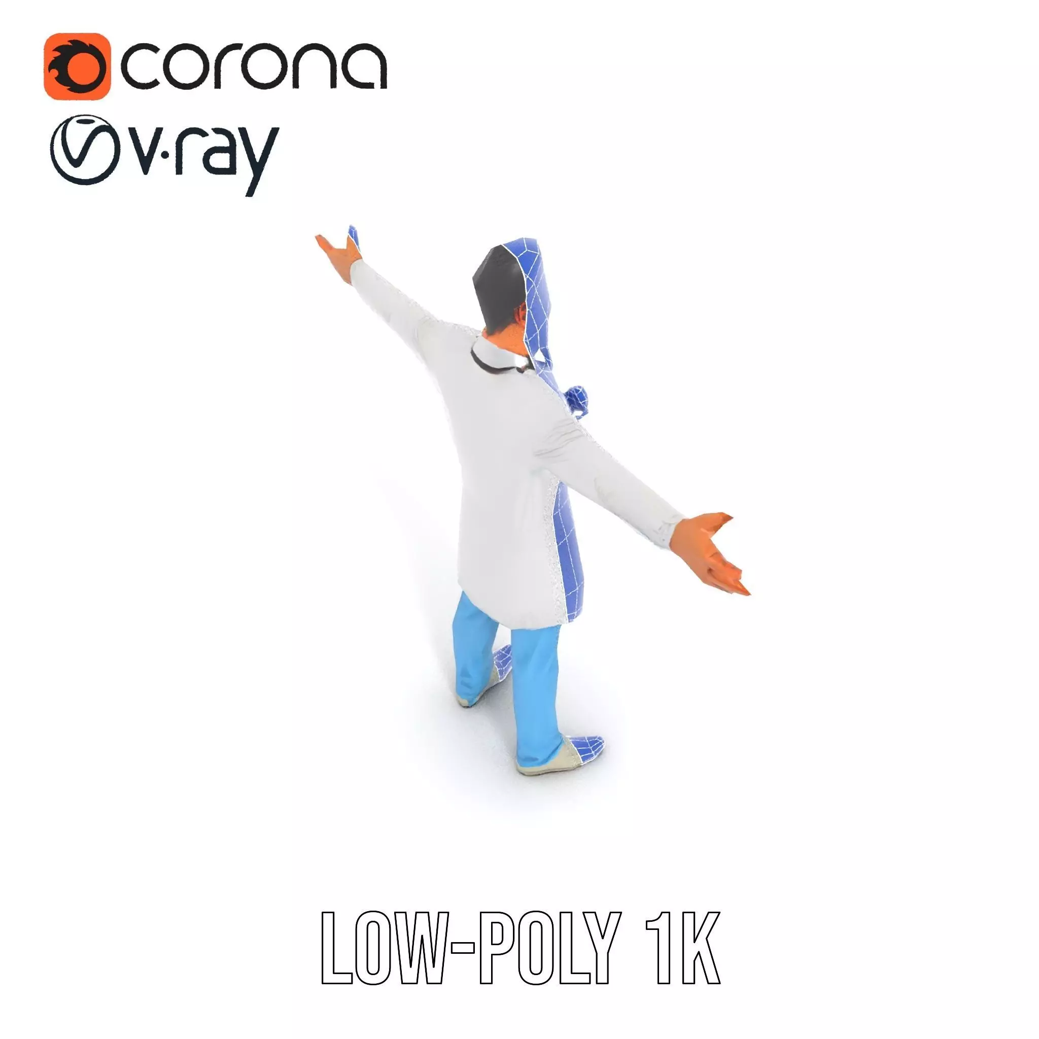 Animated Doctor Character Model Pack Low-poly 3D model_27