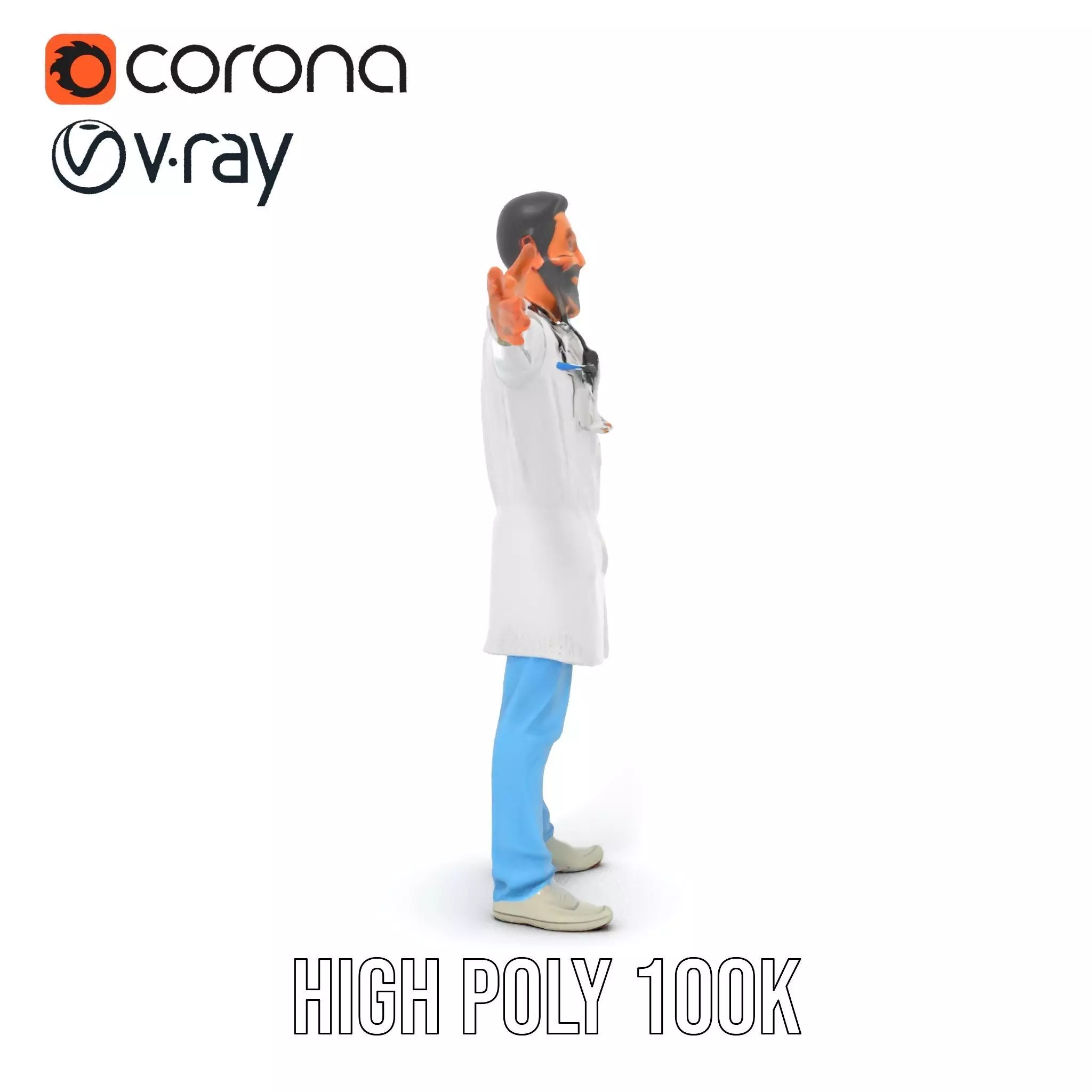 Animated Doctor Character Model Pack Low-poly 3D model_12